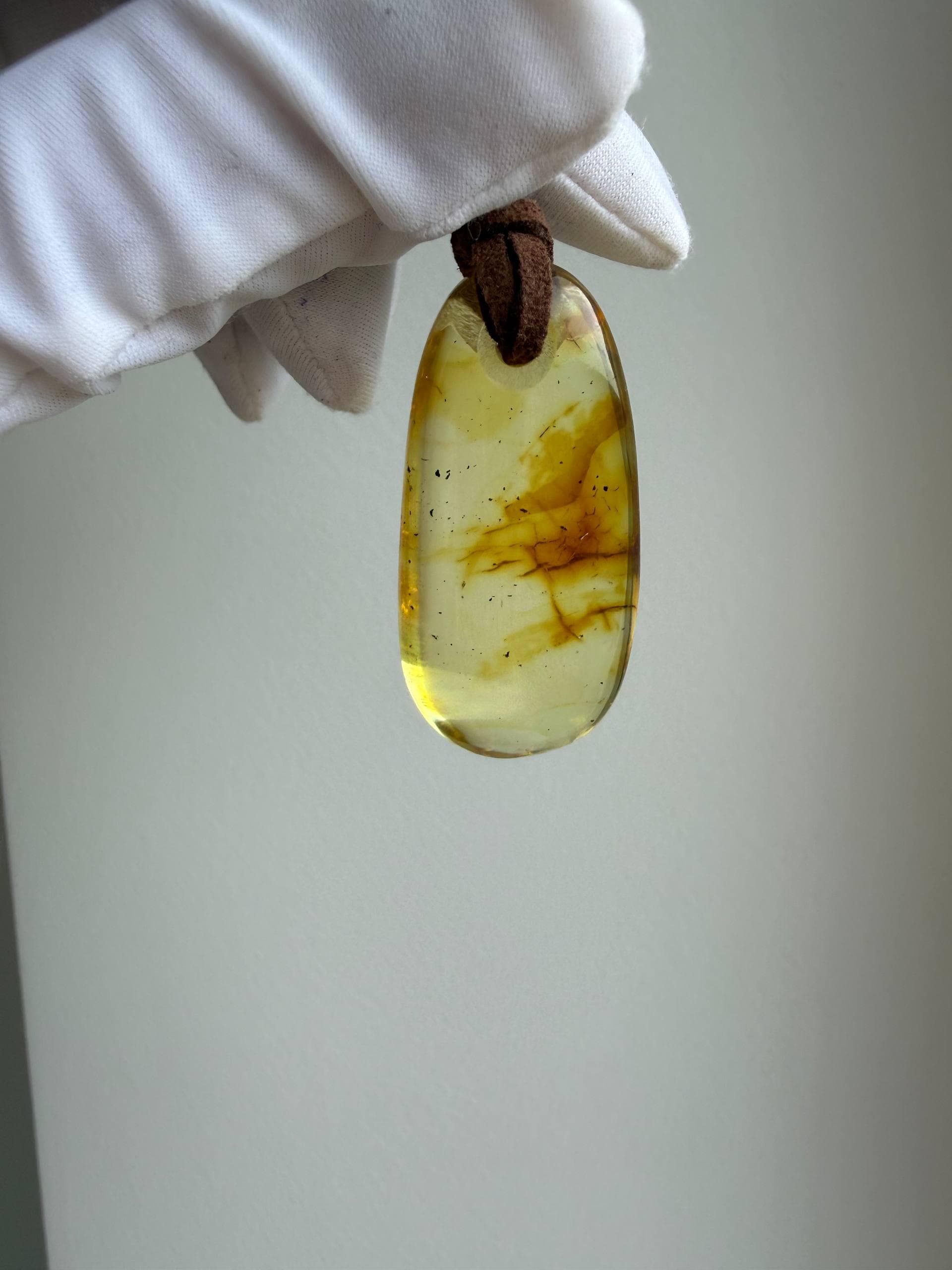 Natural Baltic Amber Pendant Necklace | Genuine Honey Amber Stone | Handmade Minimalist Jewelry | Unique Gift for Her - image 3