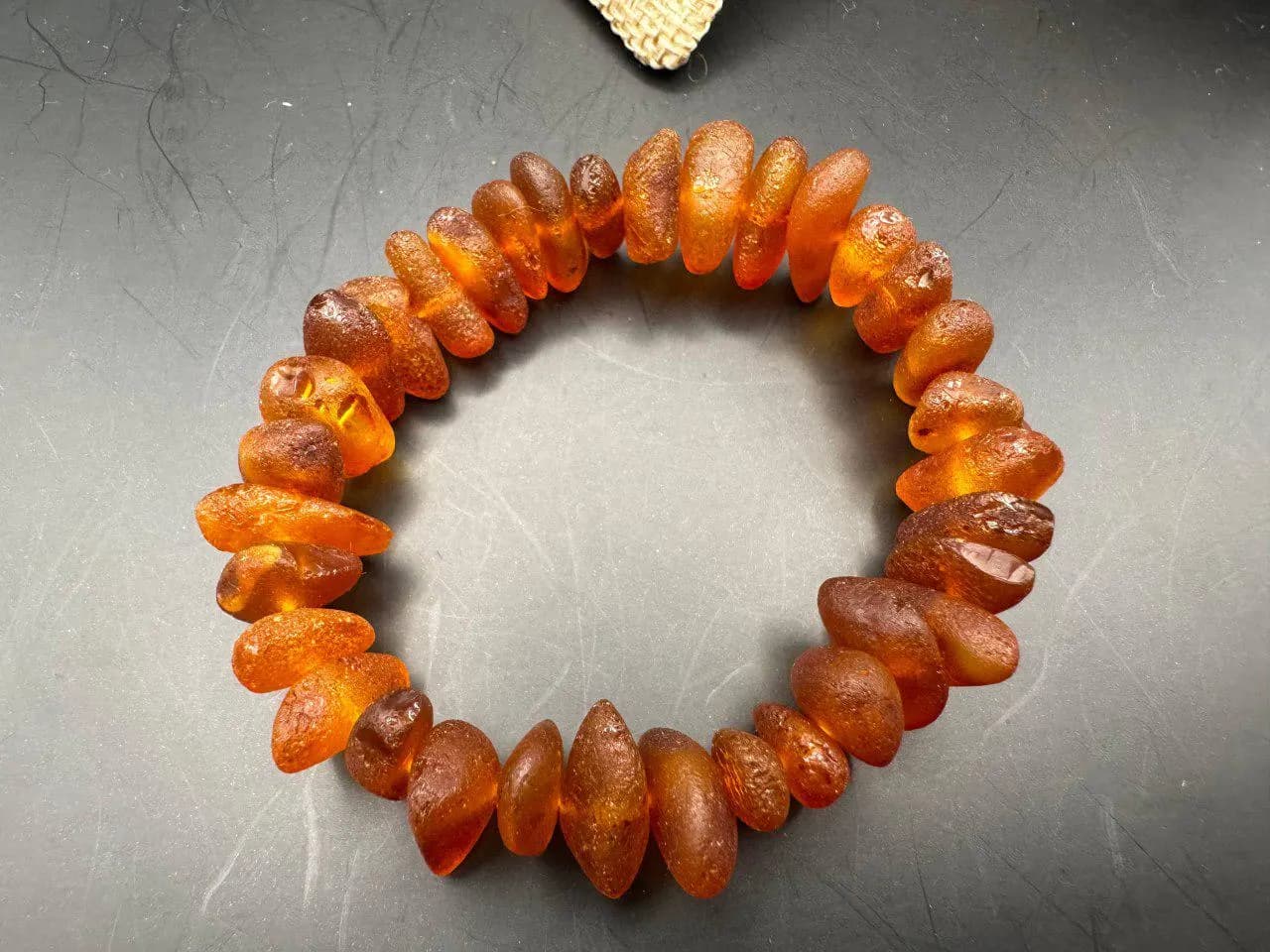 Raw Baltic Amber Bracelet • Honey Cognac, Pain Relief (8.5 inch)