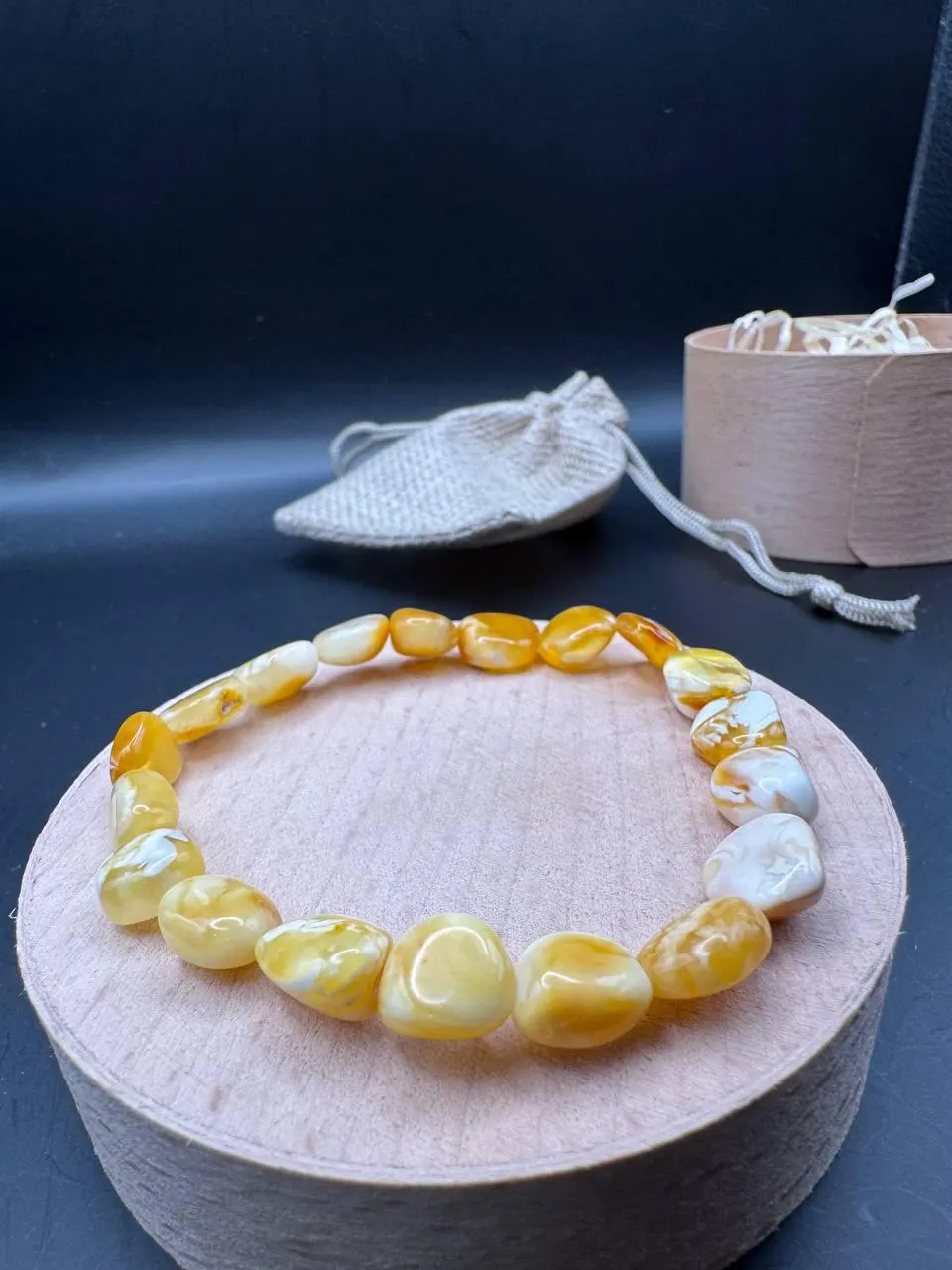 Natural Baltic Amber Bracelet: Honey Cream Beads, Boho Healing Jewelry - image 4