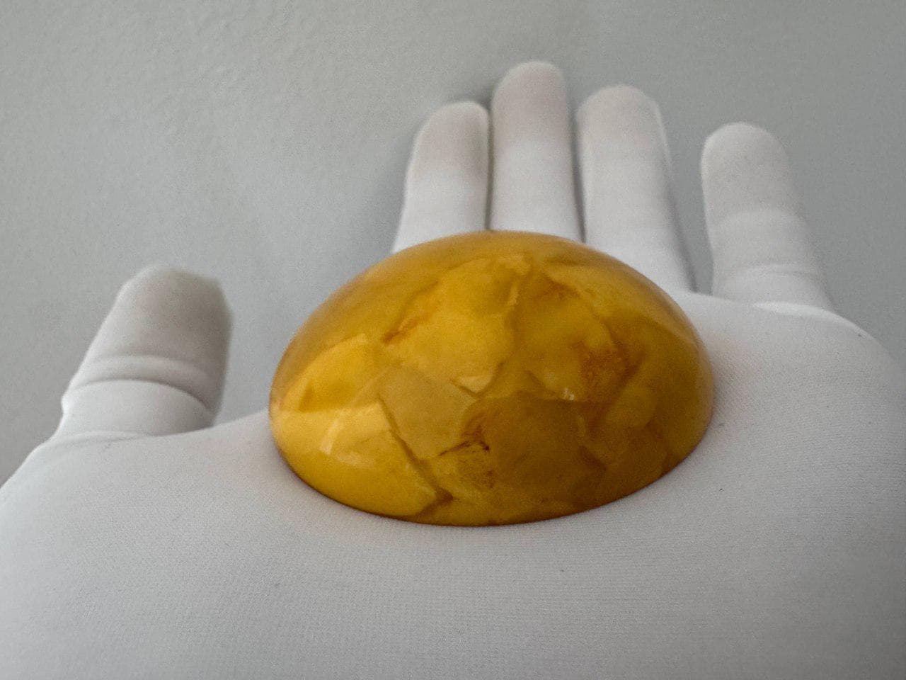 Vintage Baltic Amber Jewelry Set • Carved Bangle & Pendant - image 2