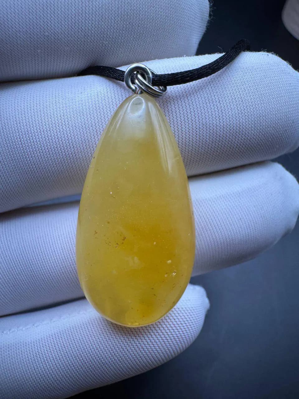 Baltic Amber Teardrop Pendant – Hand-Polished Honey Gem Necklace - image 4