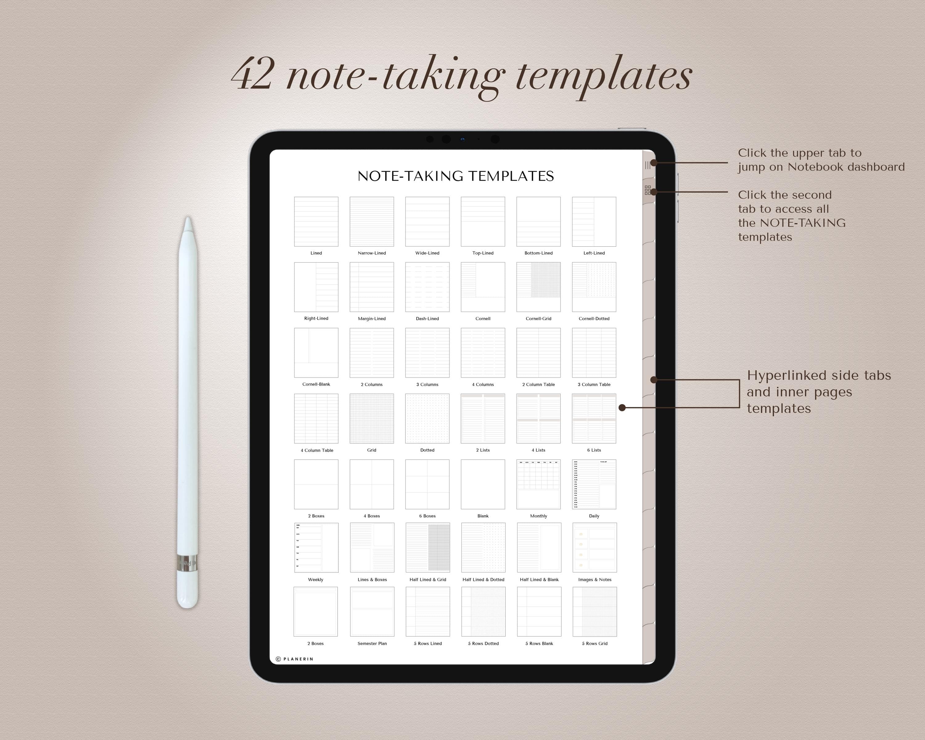 Black Digital Notebook, Aesthetic Notebook, Digital Notebook Bundle, Notebooks For Students, Digital Notebooks, Portrait Digital Notebooks - image 5