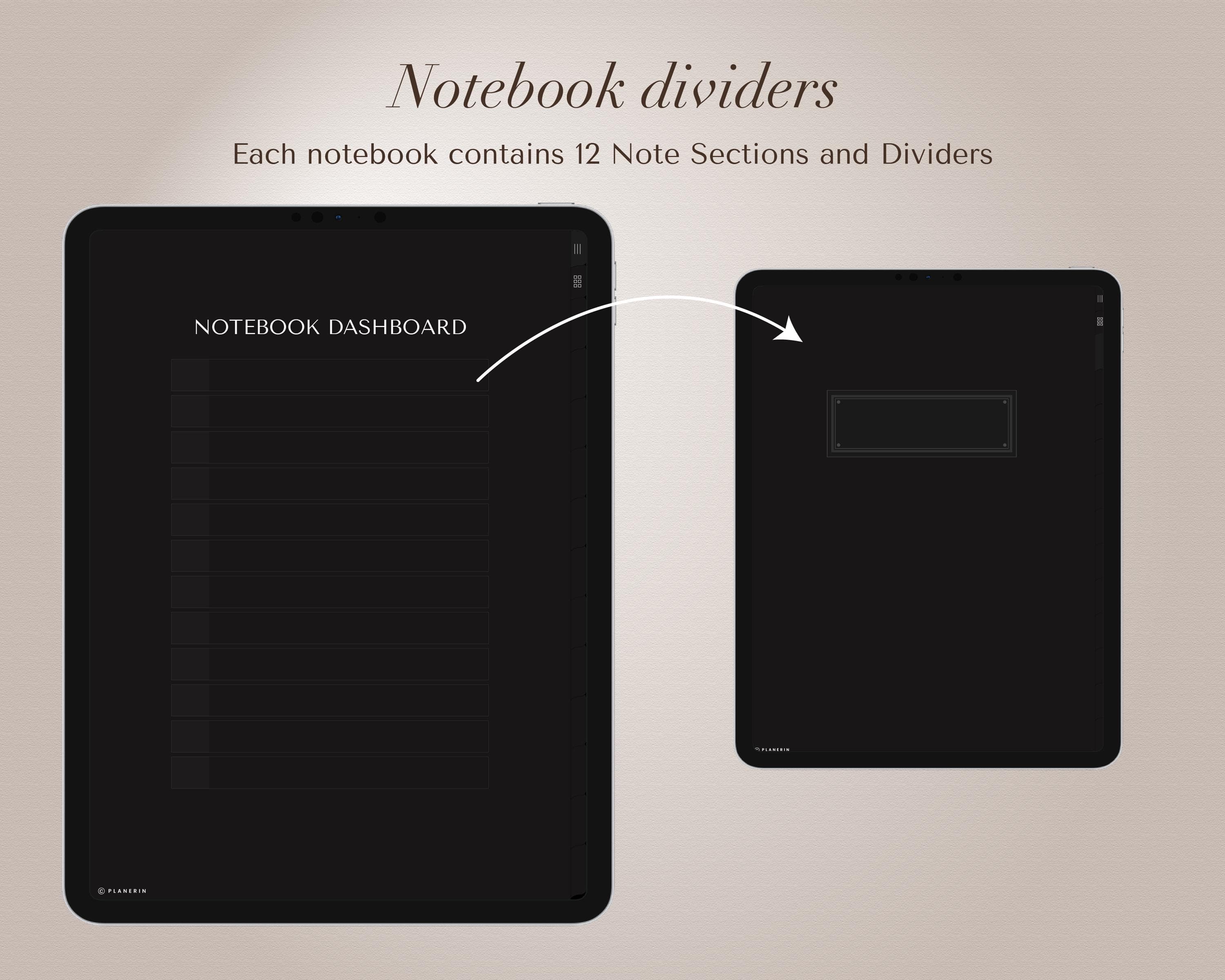 Black Digital Notebook, Aesthetic Notebook, Digital Notebook Bundle, Notebooks For Students, Digital Notebooks, Portrait Digital Notebooks - image 4