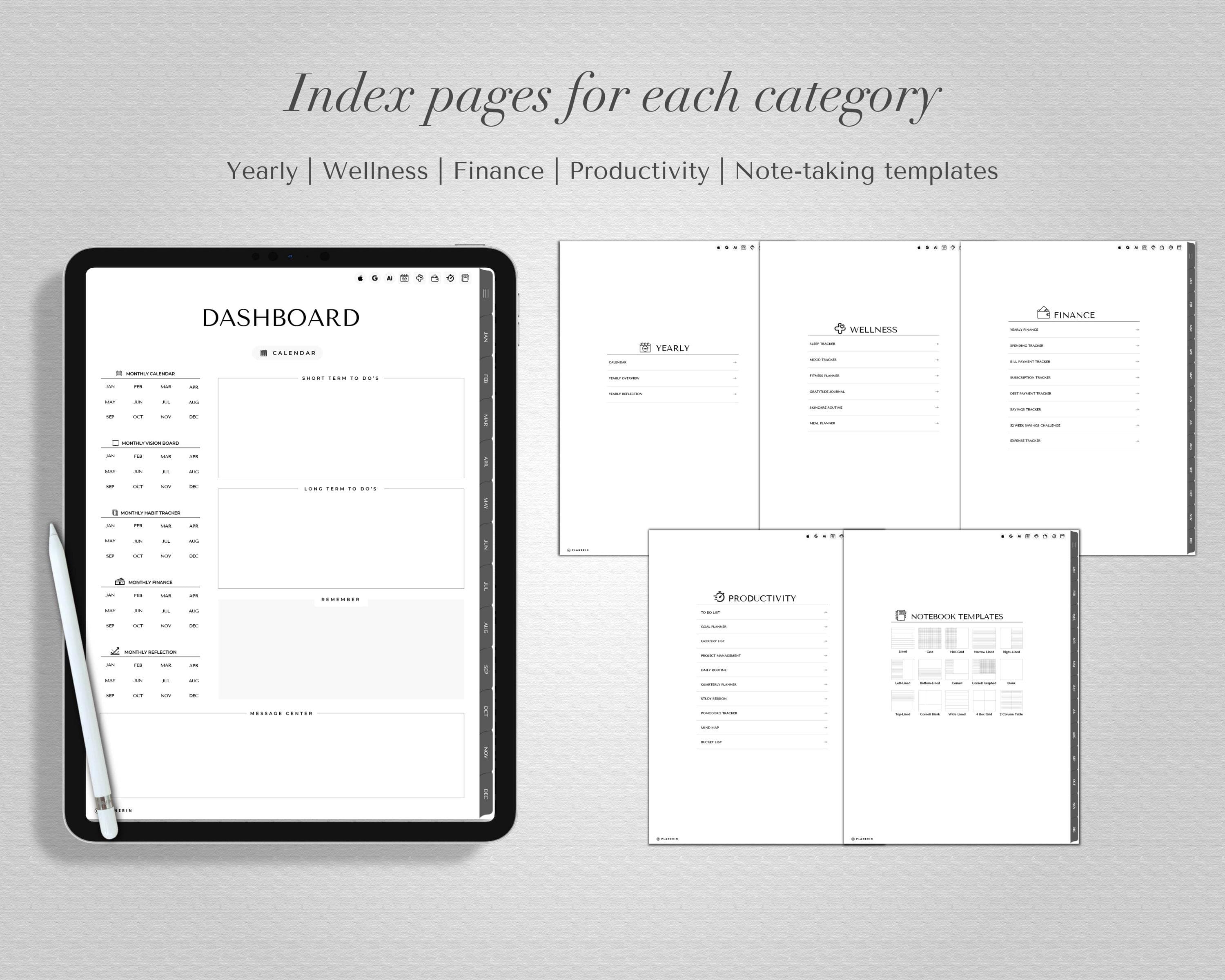 Digital Daily Planner, Undated, App Integrations, Compatible With Notetaking Apps, Fully Hyperlinked, 40+ Templates - image 3