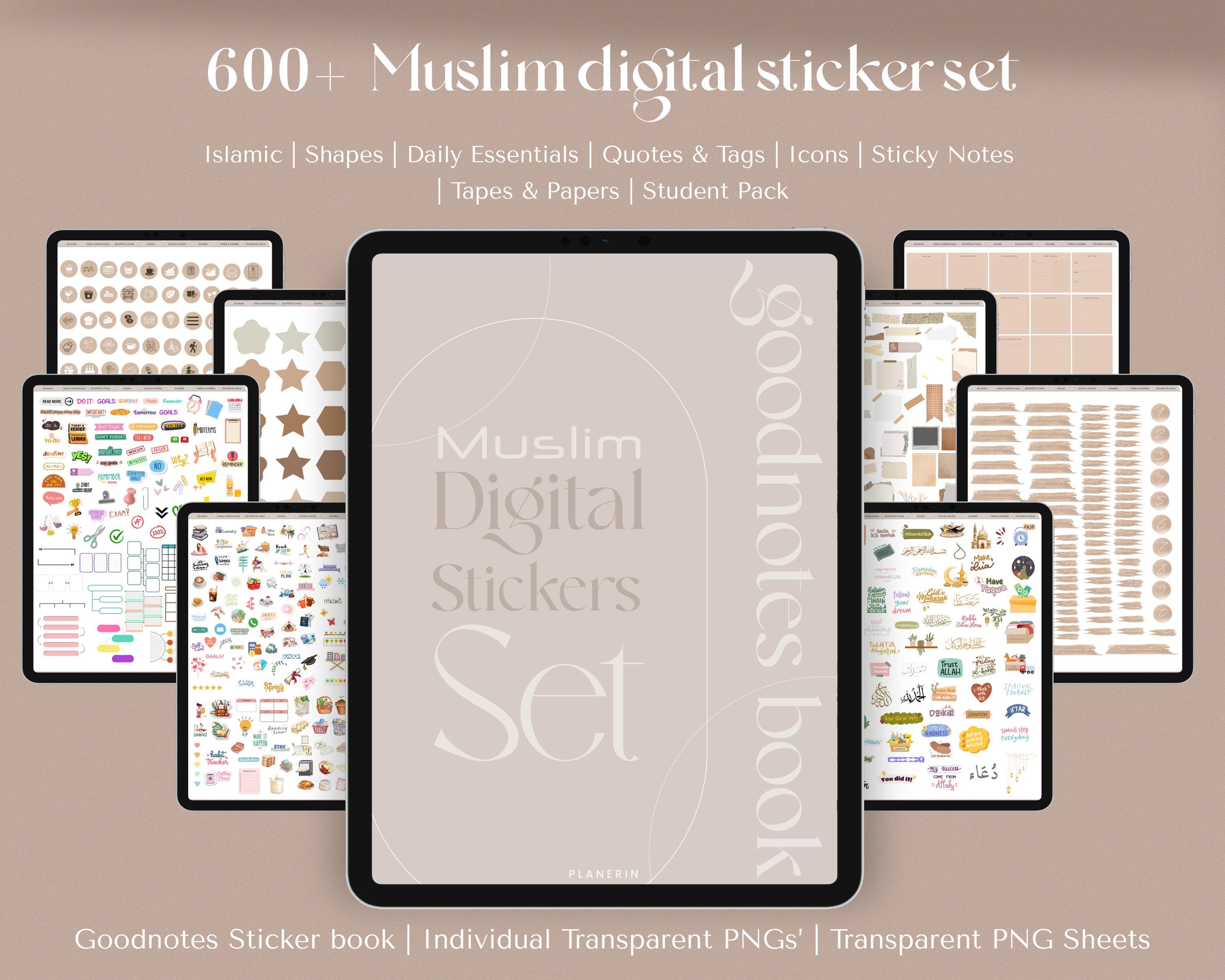 Muslim Digital Planner, Islamic Templates, Muslim Planner, Minimalist Planner With Stickers, Google Calendar Integration - image 5