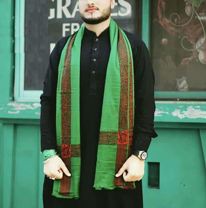 Pack of 2, Green Baghdadi Shawl from Karbala Iraq | AcroWool Iraqi Keffiyeh Scarf | Mehndi Wedding Shawl | Islamic Prayer Wrap | Unisex Gift - image 5