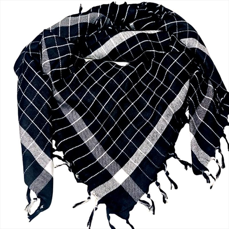 Pack of 5 Black Cotton Keffiyeh Scarf 1x1 Meter Muslim Shemagh Style Head Scarf Soft Lightweight Prayer Shawl Gift for Men Karbala Arbaeen - image 3