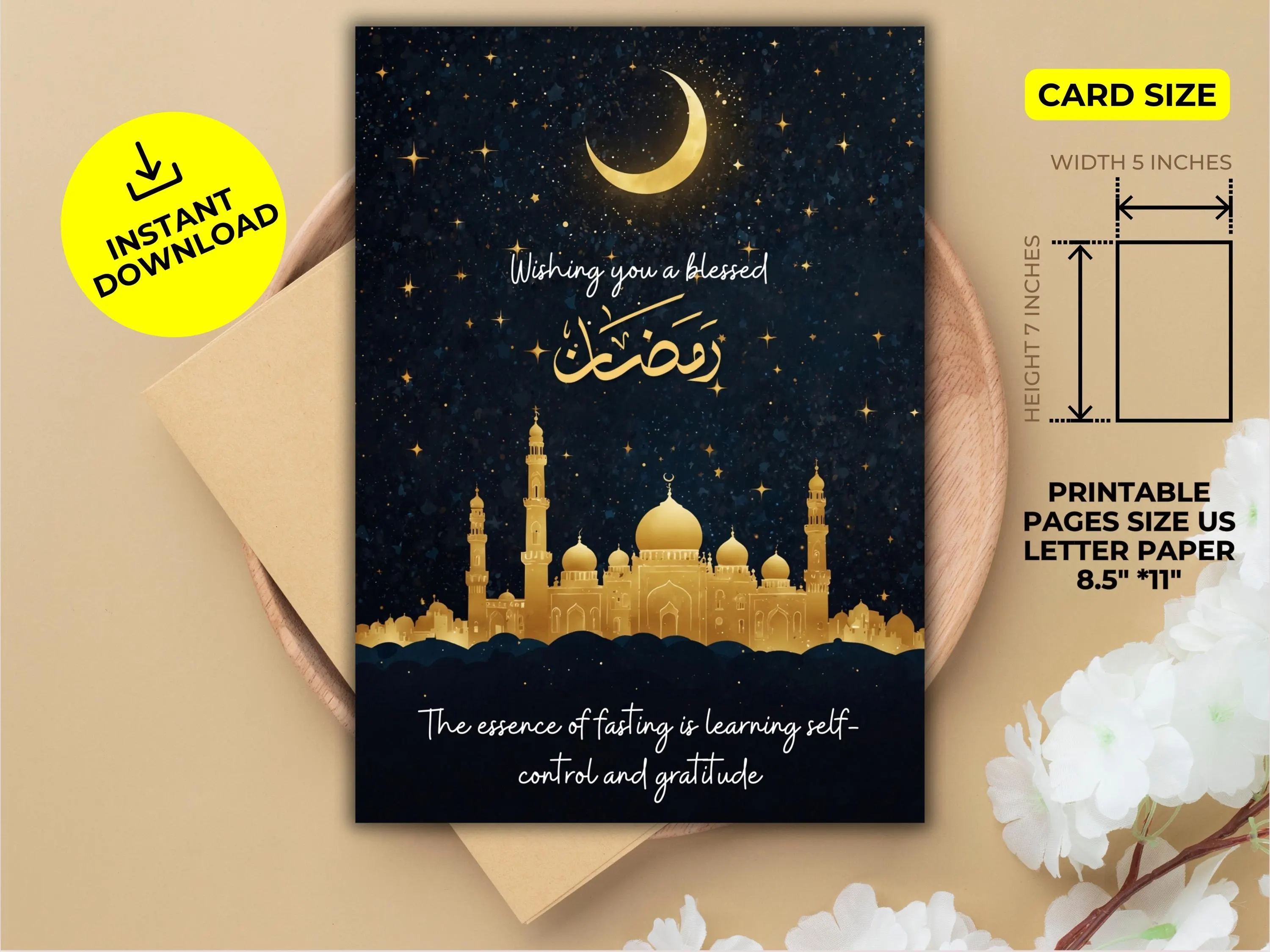 Ramadan Mubarak Greeting Cards: Elegant Islamic Designs (Digital Download) - image 4