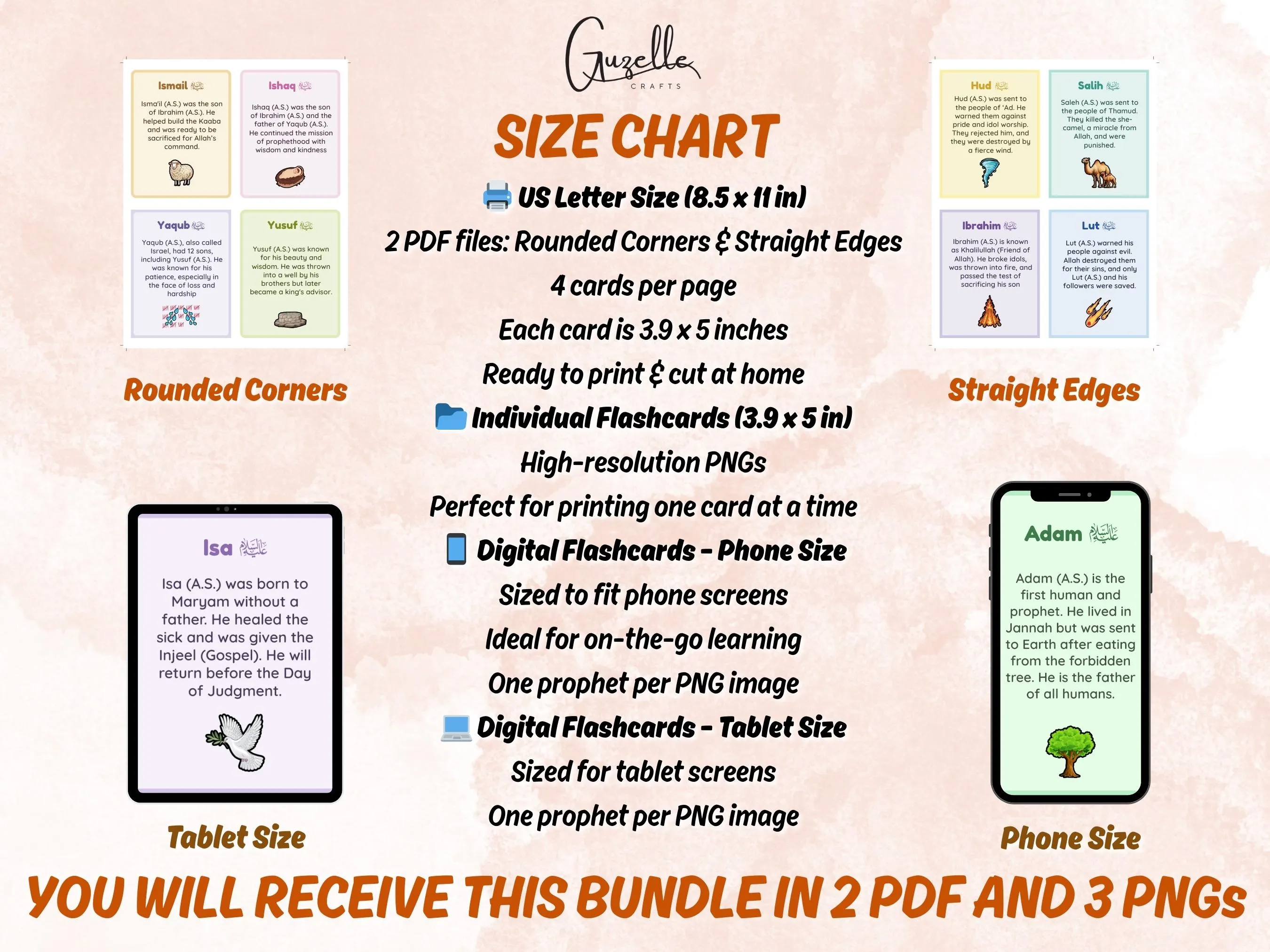 Islamic Prophets Flashcards for Kids: Quran Learning (Digital Download) - image 5