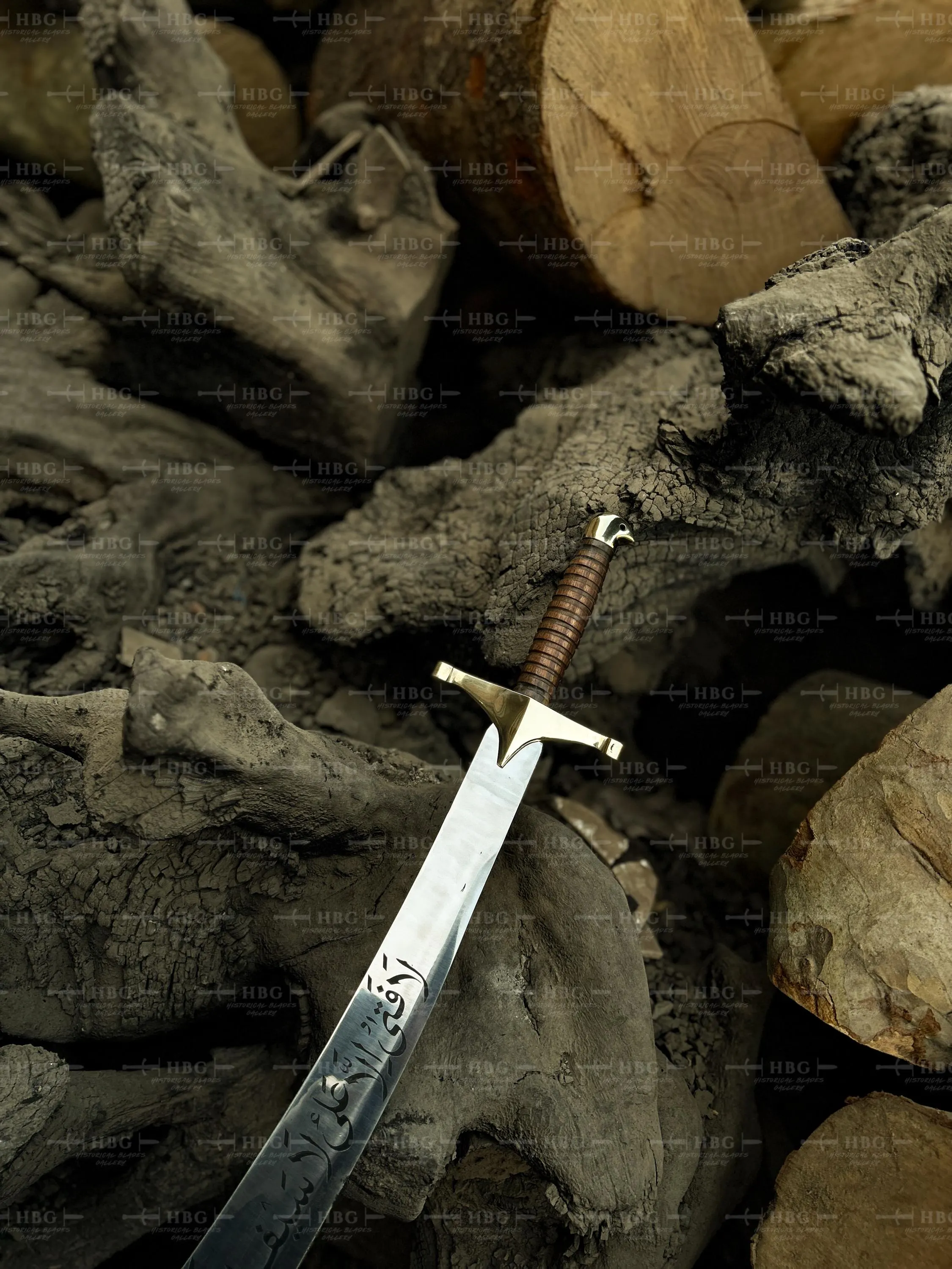 Handmade Zulfiqar Sword Decoration, Islamic Wall Art, 38 Inch Engraved Carbon Steel Sword, Muslim Gift, Personalized Islamic Decor - image 3