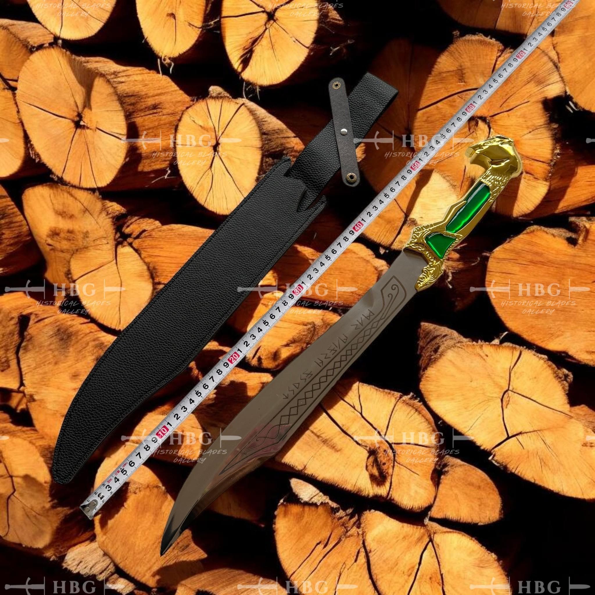 Loki Dagger Metal Replica | God of Mischief Inspired Fantasy Dagger | 22" Gold Green Cosplay Prop - image 4