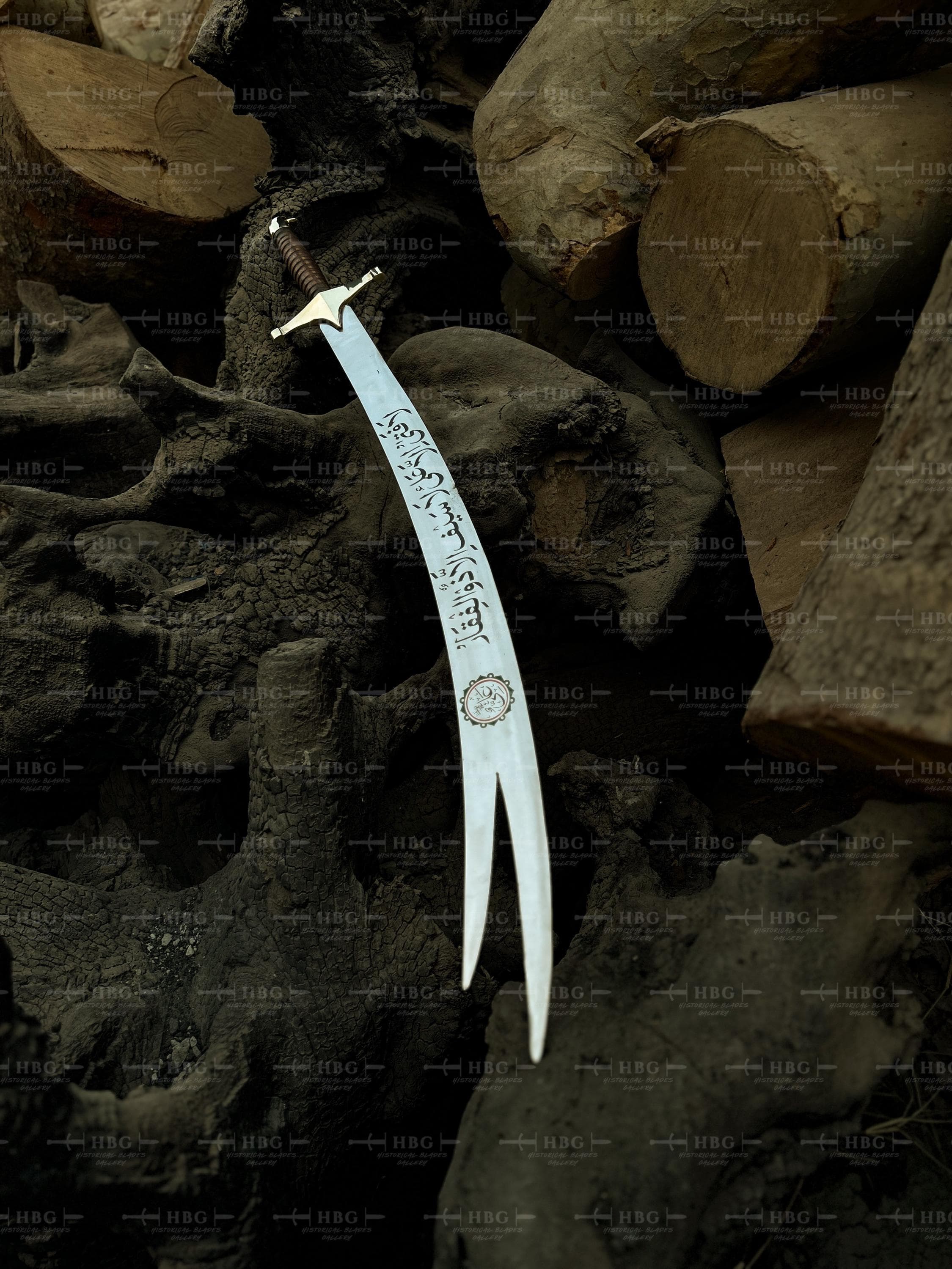 Handmade Zulfiqar Sword Decoration, Islamic Wall Art, 38 Inch Engraved Carbon Steel Sword, Muslim Gift, Personalized Islamic Decor - image 5