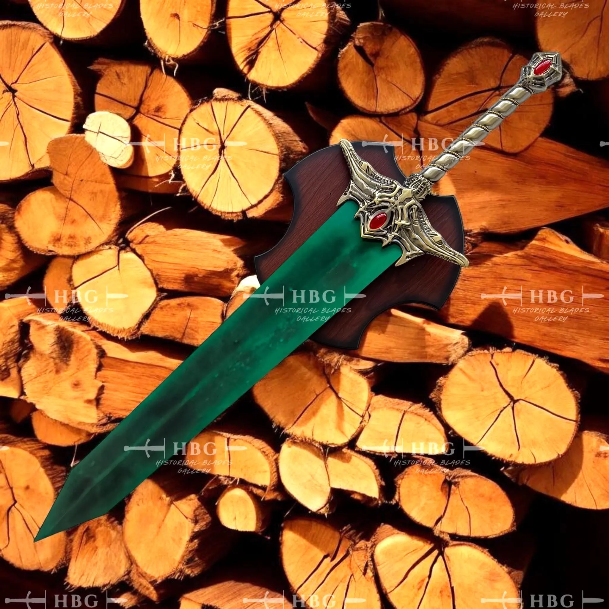 Elden Ring Dark Moon Greatsword Replica, 45.5 Inch Display Sword, Stainless Steel Blade, Jeweled Handle, Gaming Collectible