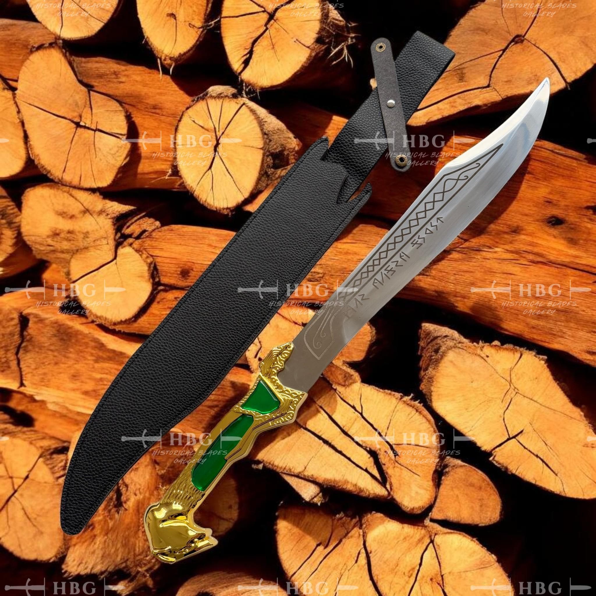 Loki Dagger Metal Replica | God of Mischief Inspired Fantasy Dagger | 22" Gold Green Cosplay Prop - image 5