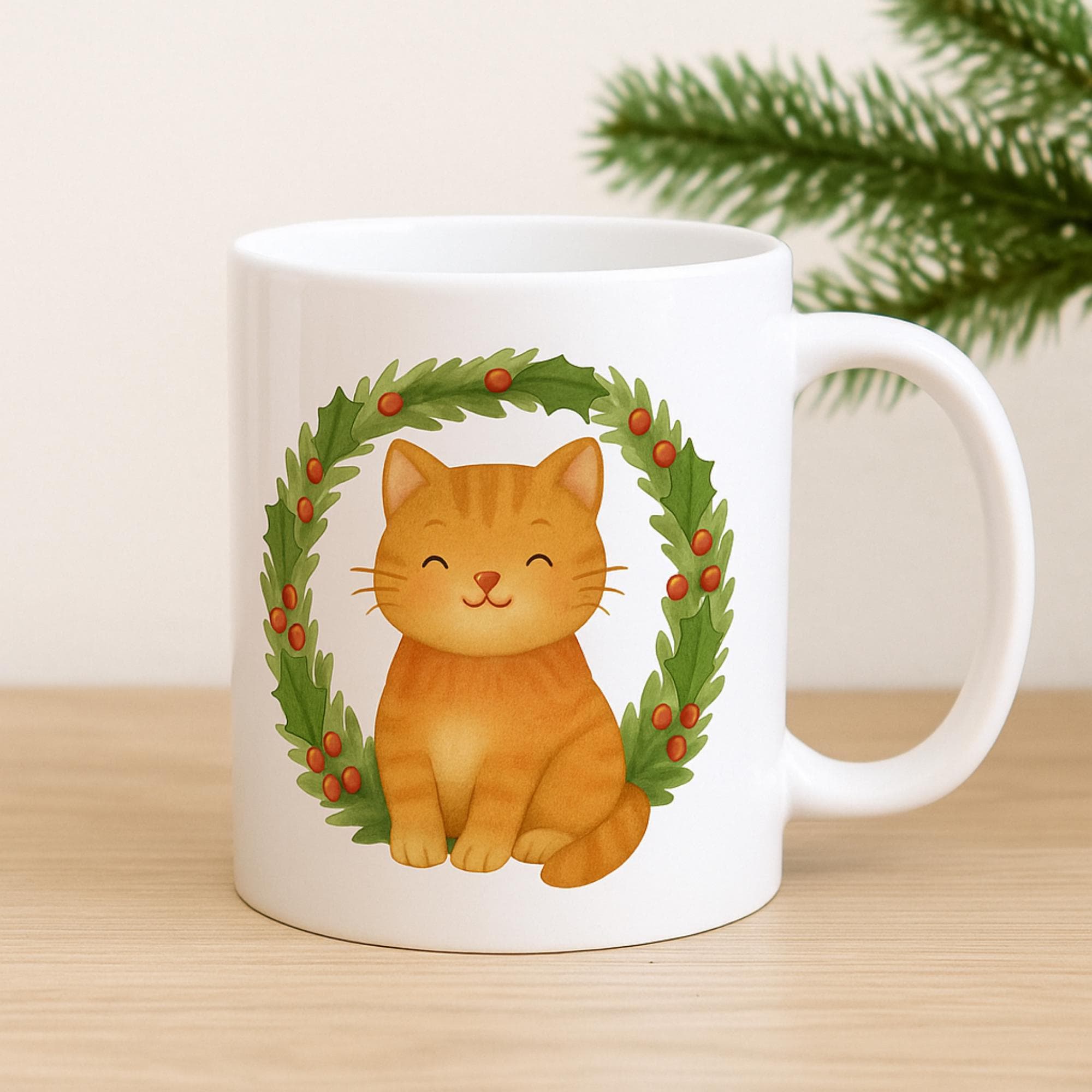 Watercolor Christmas Cat Clipart | Holiday Animal Art (PNG) - image 4