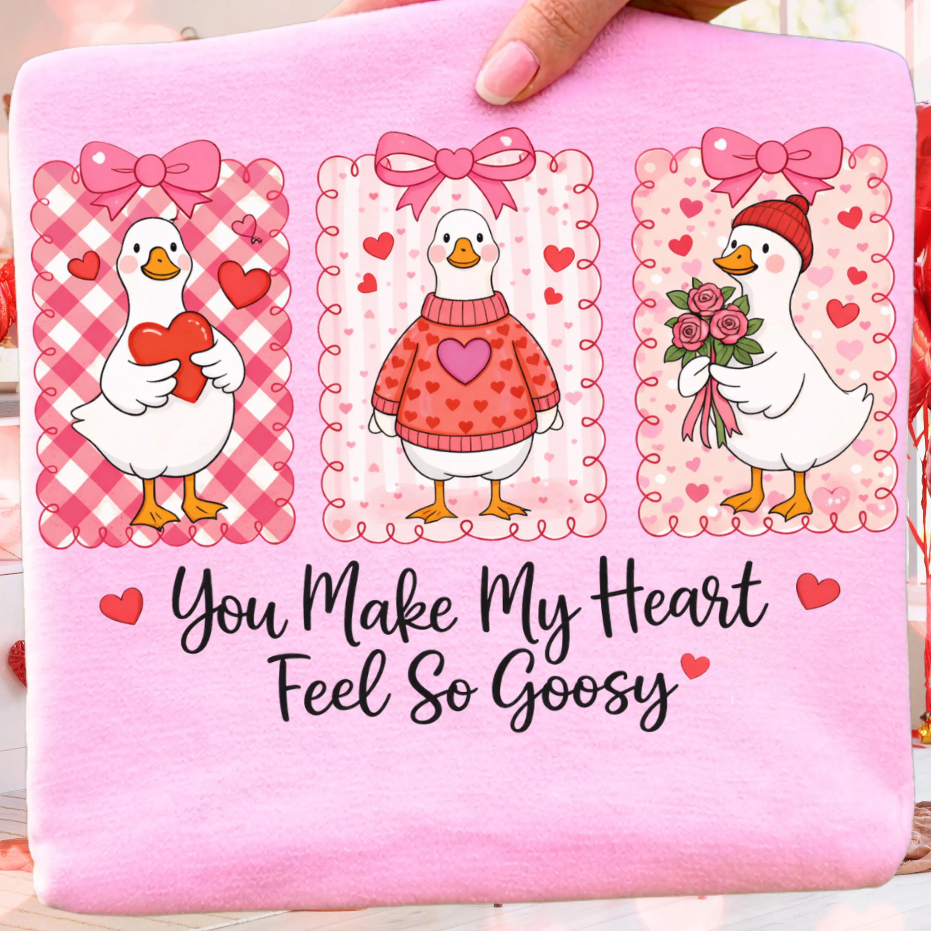 You Make My Heart Feel So Goosy Shirt PNG for Sublimation, Funny Goose Valentine T Shirt Design, Romantic I Love You Gift, Goose Lover Gift - image 2