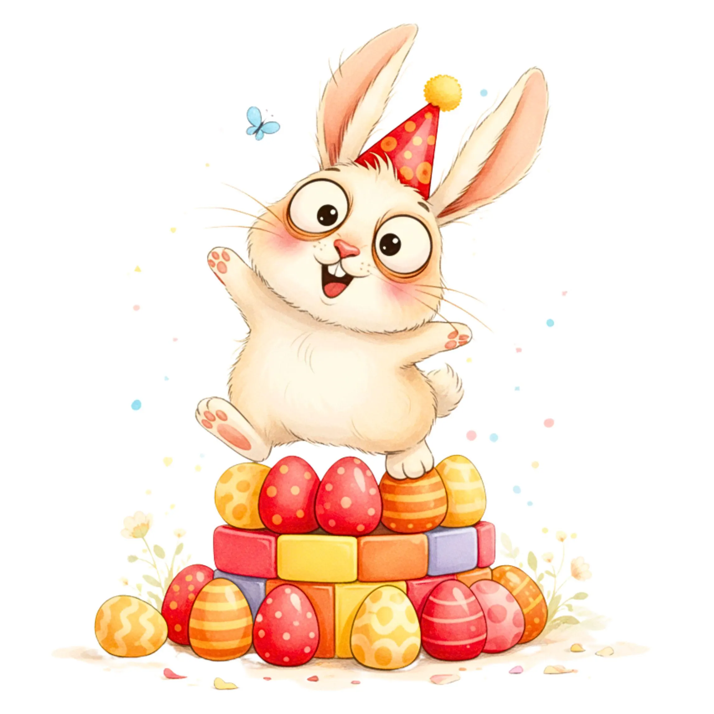 18 Watercolor Quirky Easter Clipart, Cute Easter PNG, Fun Spring Clipart, Seasonal Clipart, Scrapbook, Junk Journal, Digital Download - image 5