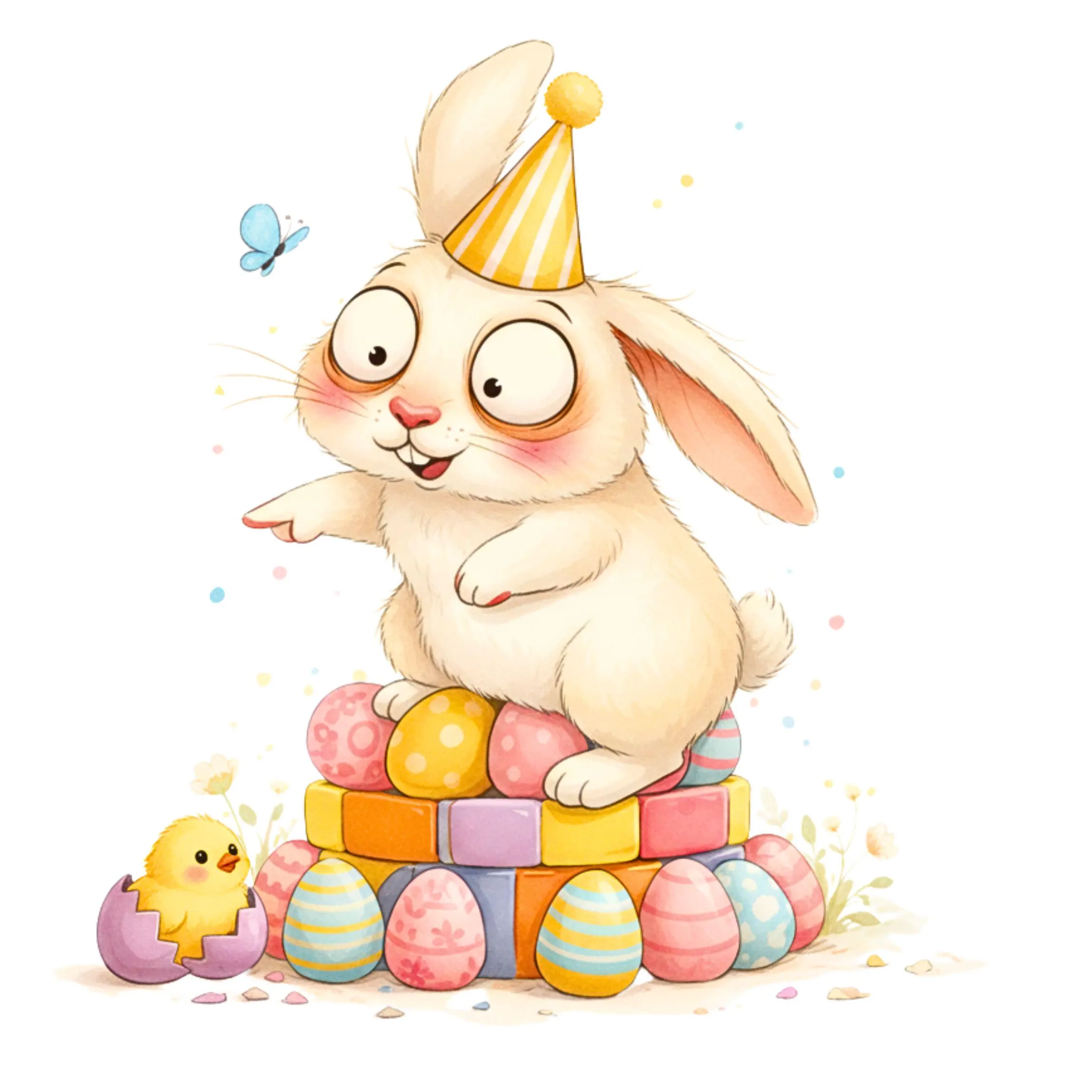 18 Watercolor Quirky Easter Clipart, Cute Easter PNG, Fun Spring Clipart, Seasonal Clipart, Scrapbook, Junk Journal, Digital Download - image 4