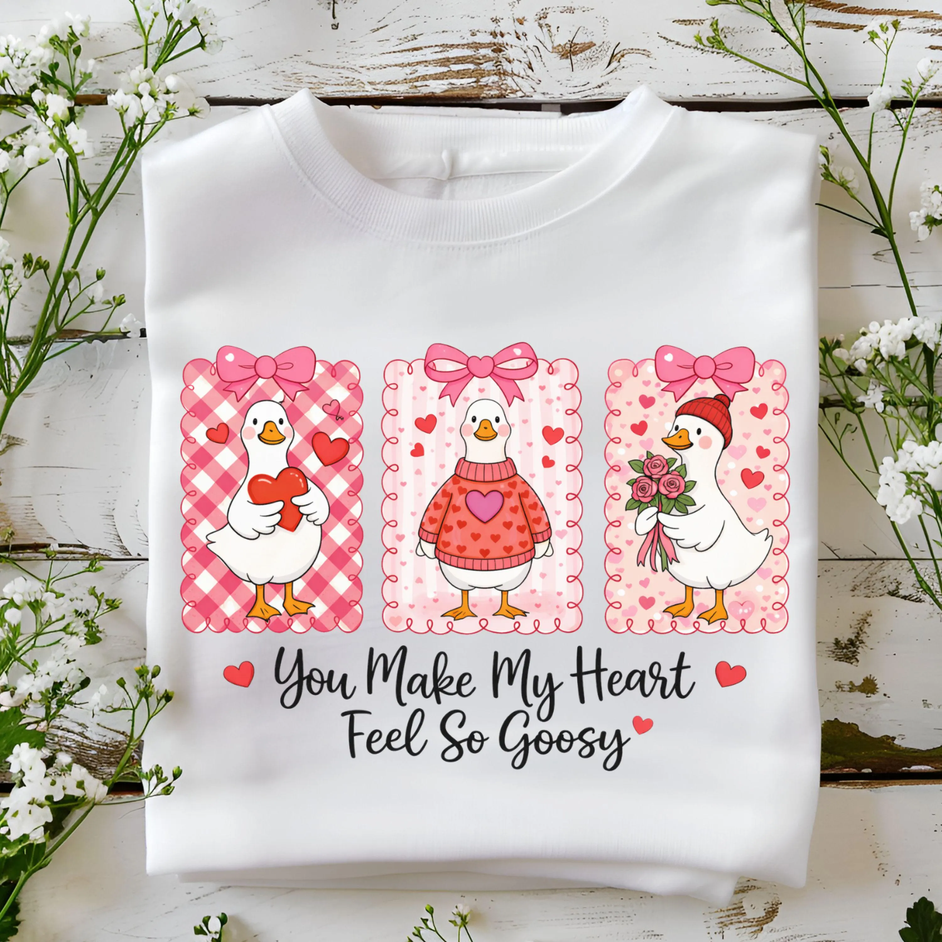 You Make My Heart Feel So Goosy Shirt PNG for Sublimation, Funny Goose Valentine T Shirt Design, Romantic I Love You Gift, Goose Lover Gift - image 3
