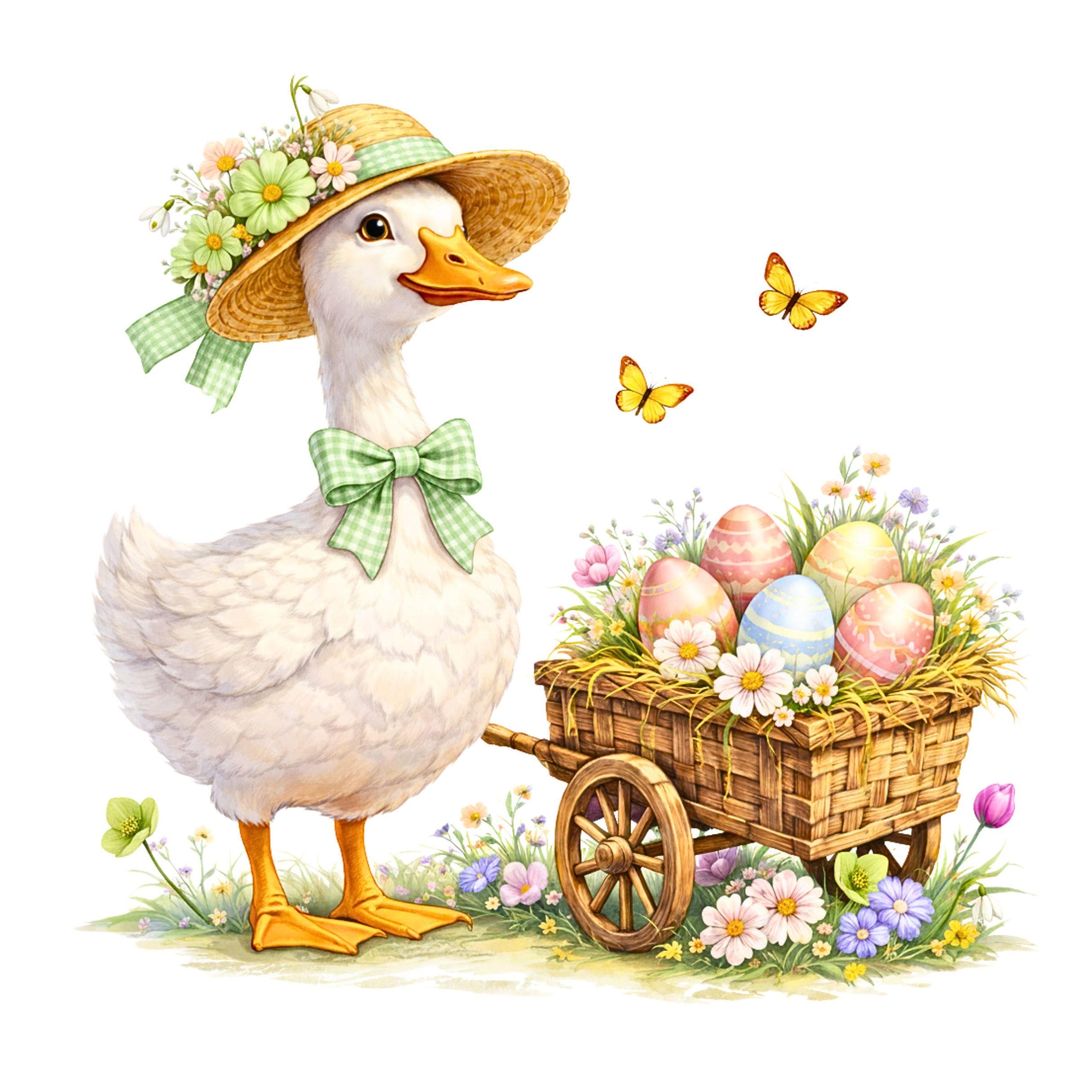 13 Watercolor Goose Clipart, Farm Goose PNG, Cute Animal Clipart, Spring Seasonal Clipart, Scrapbook, Junk Journal, Digital Download - image 4
