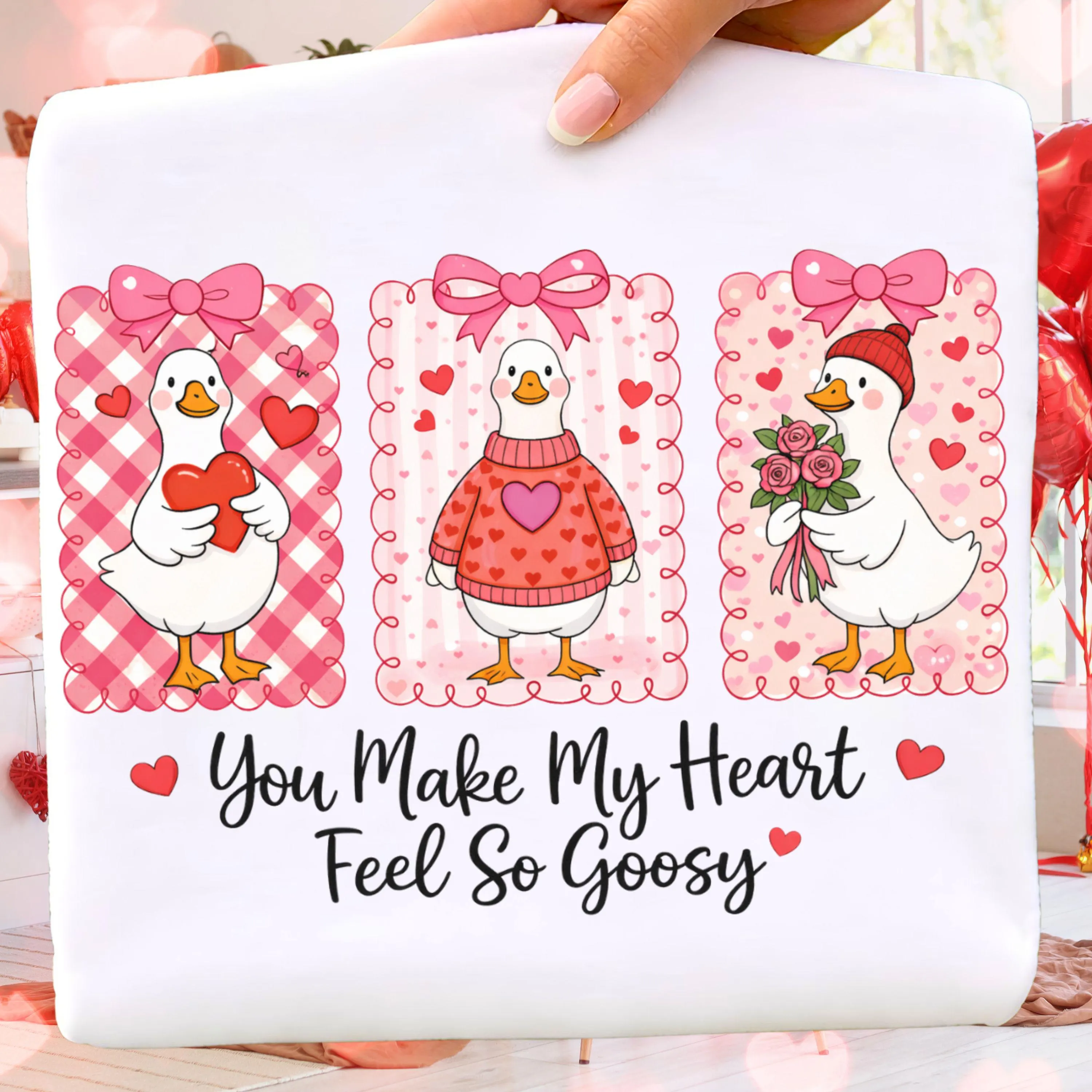 You Make My Heart Feel So Goosy Shirt PNG for Sublimation, Funny Goose Valentine T Shirt Design, Romantic I Love You Gift, Goose Lover Gift