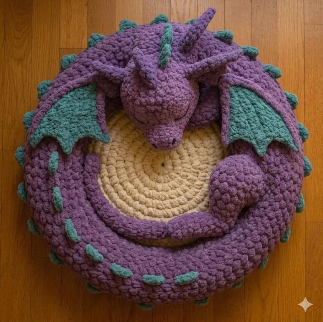 Giant Sleeping Dragon Crochet Pattern PDF, Amigurumi Lounger Floor Cushion (Digital Download) - image 5