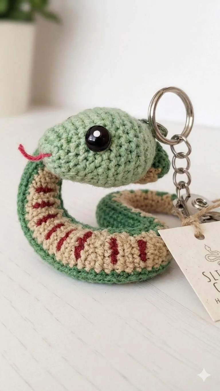 Amigurumi Snake Keychain Crochet Pattern, Beginner Friendly Serpent Toy (PDF) - image 5