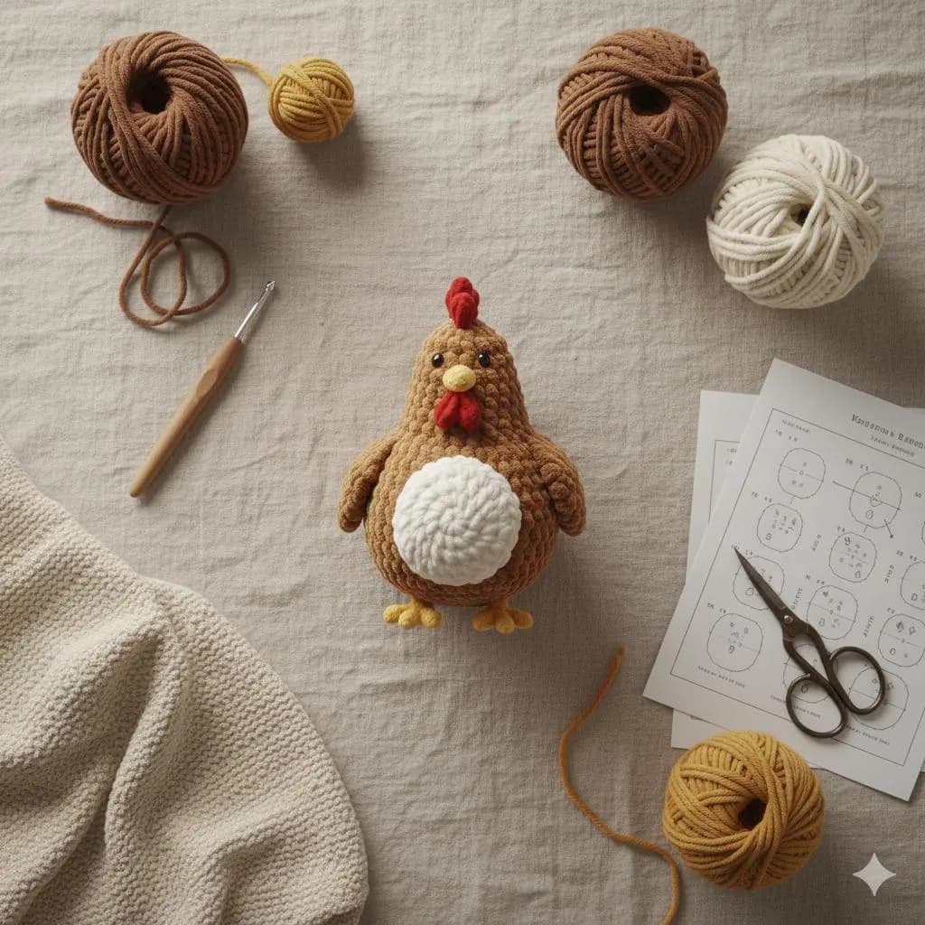 Harvest Hearth Rooster Amigurumi Crochet Pattern – Farmhouse Chicken Plush Toy PDF - image 3