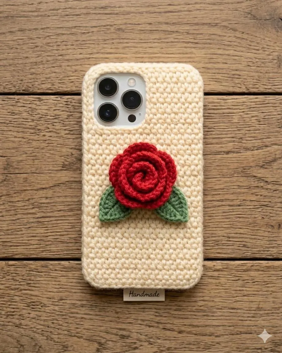 Crochet Phone Case Pattern Collection, Teddy Bear, Cat, Mushroom, Rose, Sunflower (PDF Download) - image 3