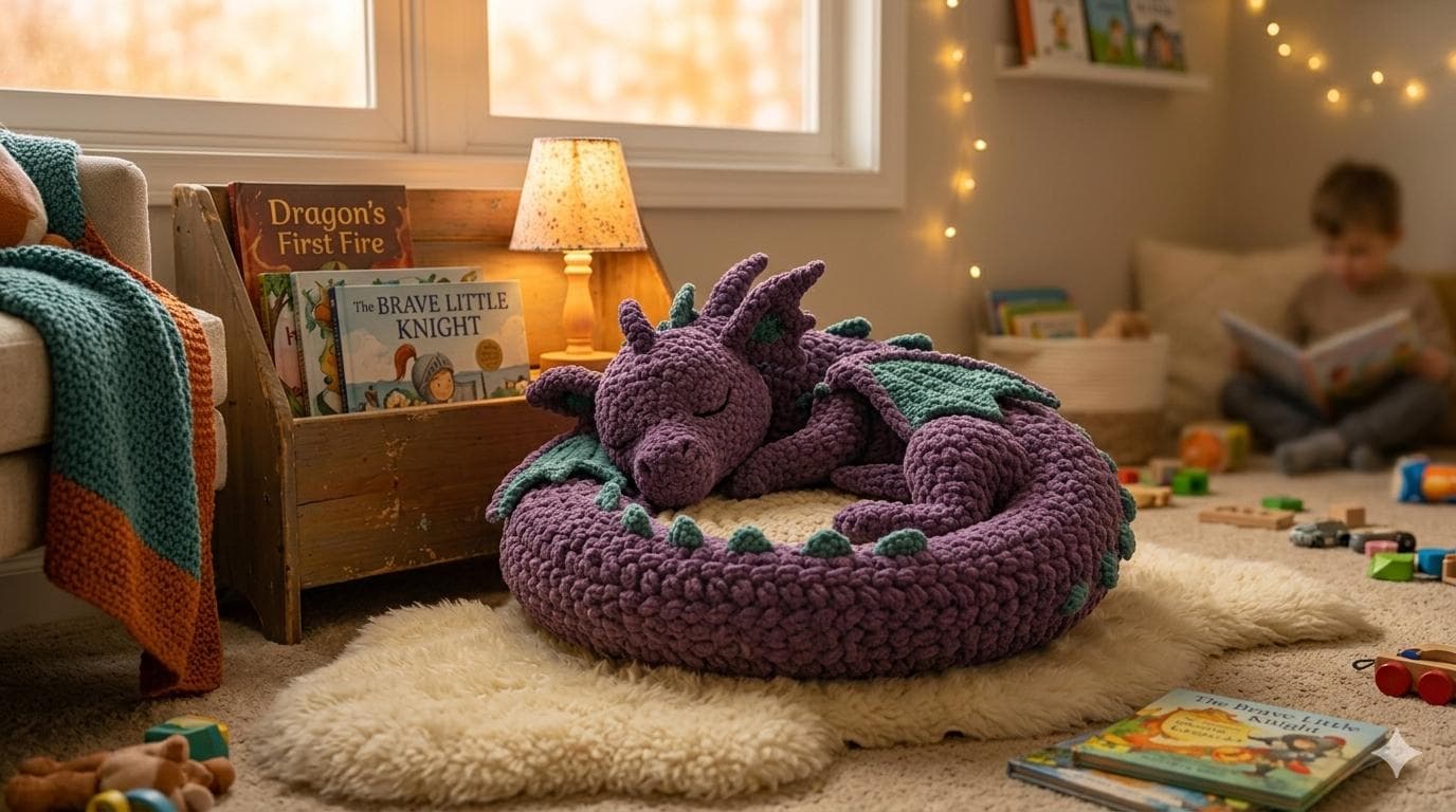 Giant Sleeping Dragon Crochet Pattern PDF, Amigurumi Lounger Floor Cushion (Digital Download) - image 4