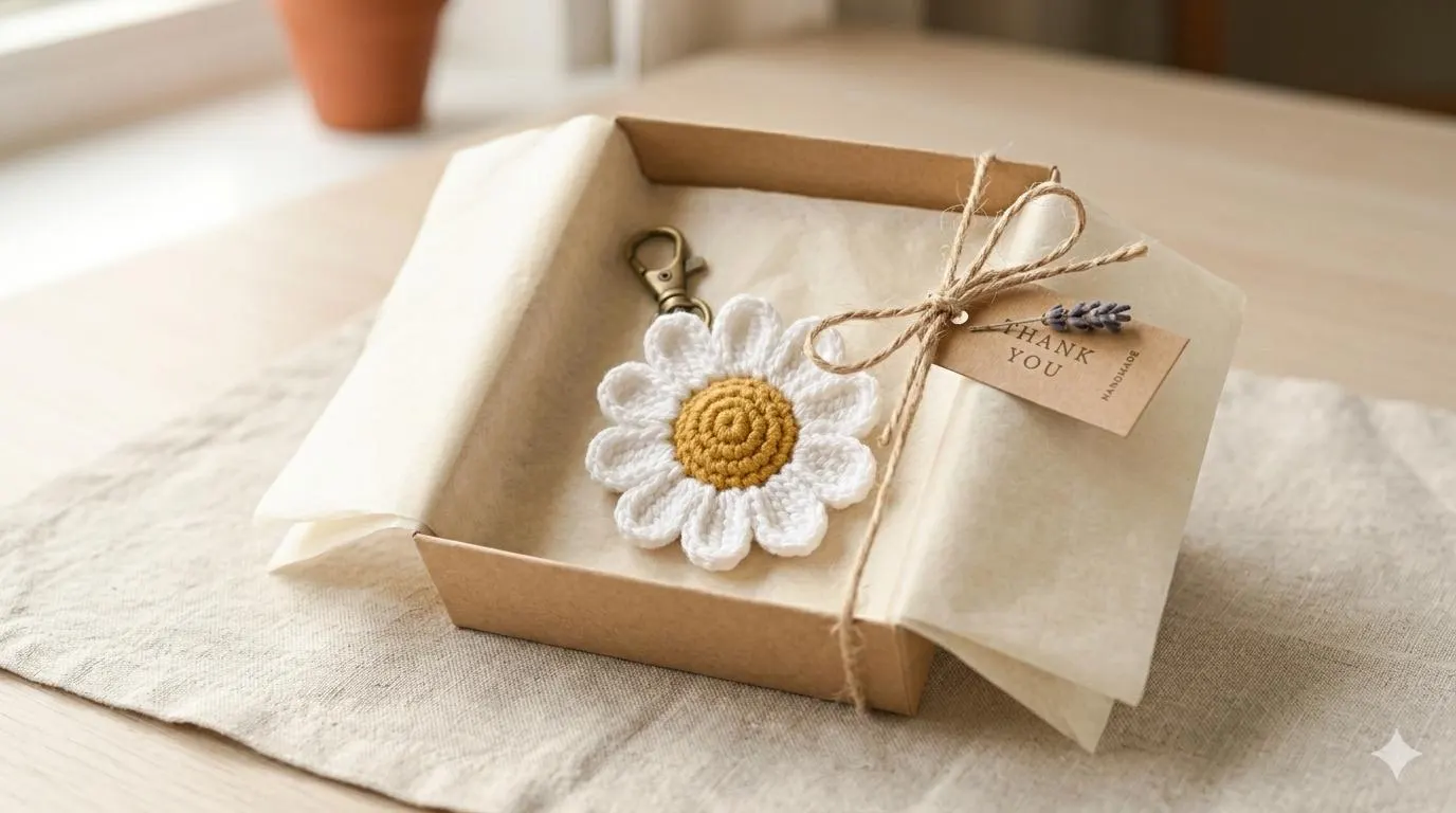 Golden Meadow Daisy Crochet Pattern – Amigurumi Flower Keychain PDF (Digital Download) - image 3