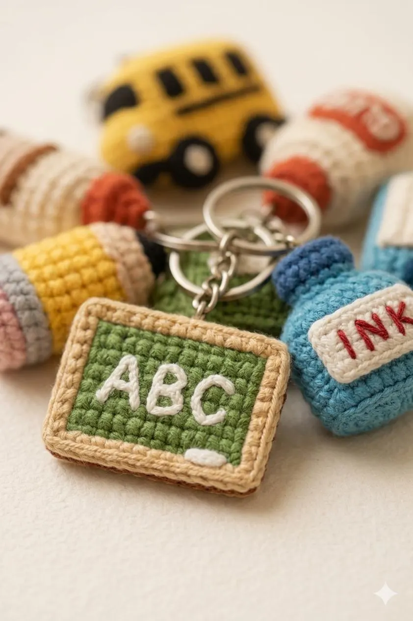 Back to School Crochet Keychain Patterns Bundle (PDF Download) - image 5