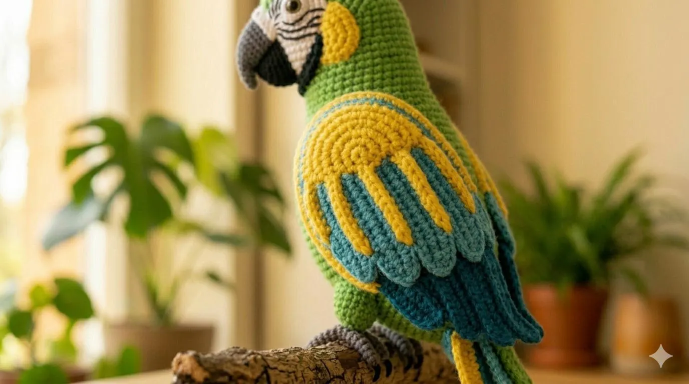 Realistic Macaw Parrot Crochet Pattern PDF, Amigurumi Bird Tutorial (Digital Download) - image 5