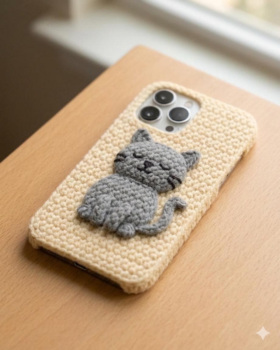 Crochet Phone Case Pattern Collection, Teddy Bear, Cat, Mushroom, Rose, Sunflower (PDF Download) - image 5