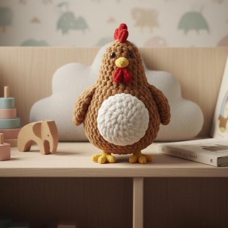 Harvest Hearth Rooster Amigurumi Crochet Pattern – Farmhouse Chicken Plush Toy PDF