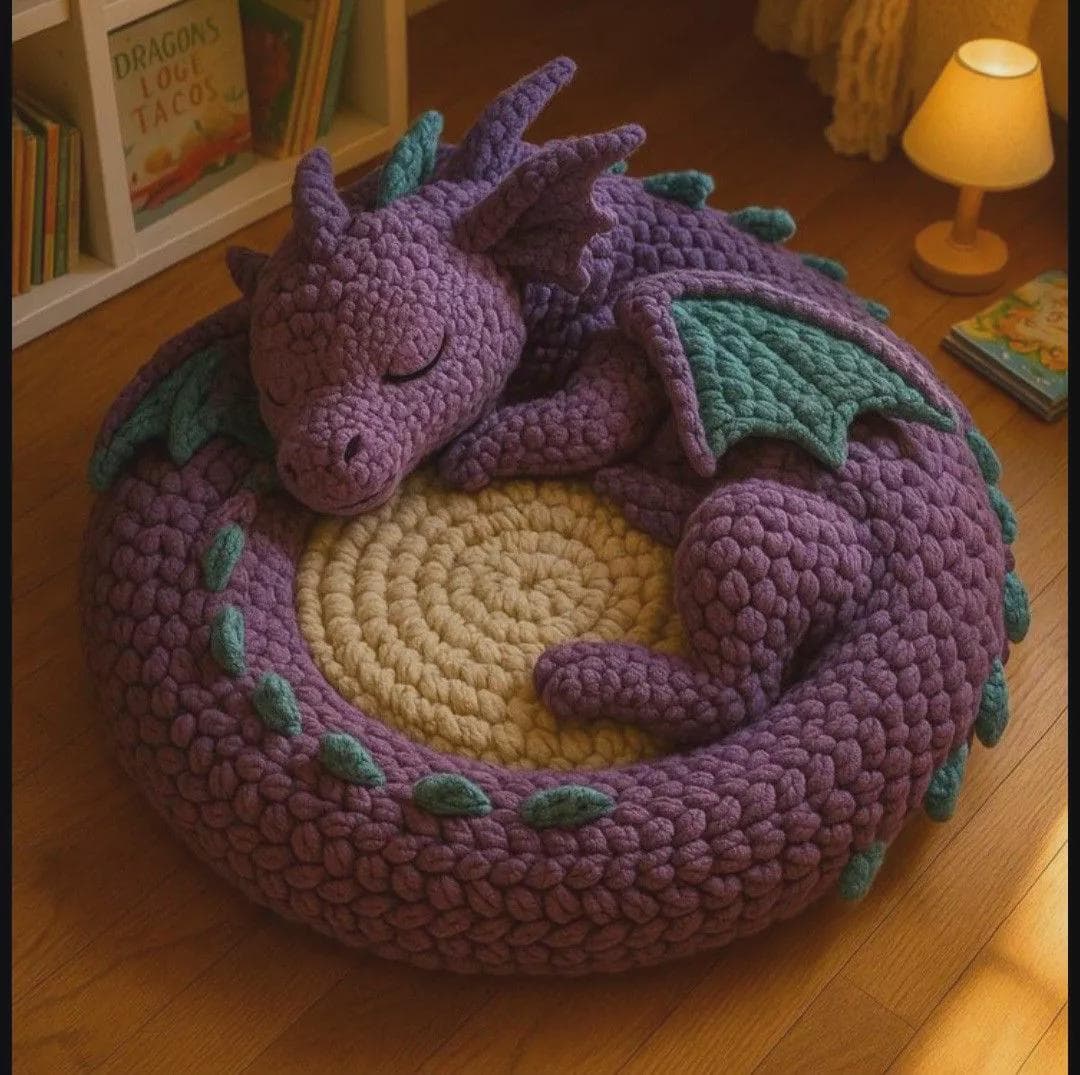 Giant Sleeping Dragon Crochet Pattern PDF, Amigurumi Lounger Floor Cushion (Digital Download) - image 3