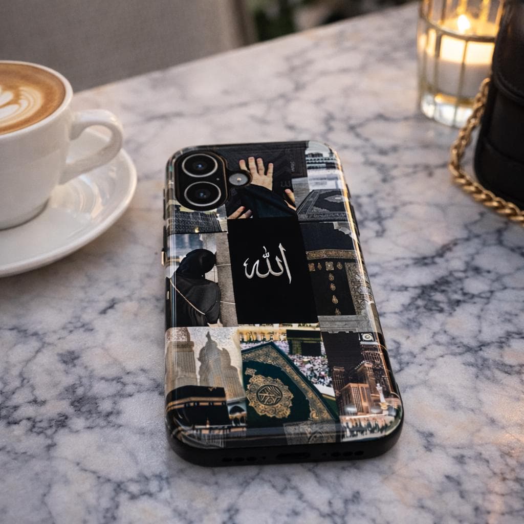Mecca Allah Collage Phone Case | Dark Islamic Aesthetic Tough Case for iPhone & Samsung | Hijabi Muslim Gift | Kaaba Quran Design - image 4