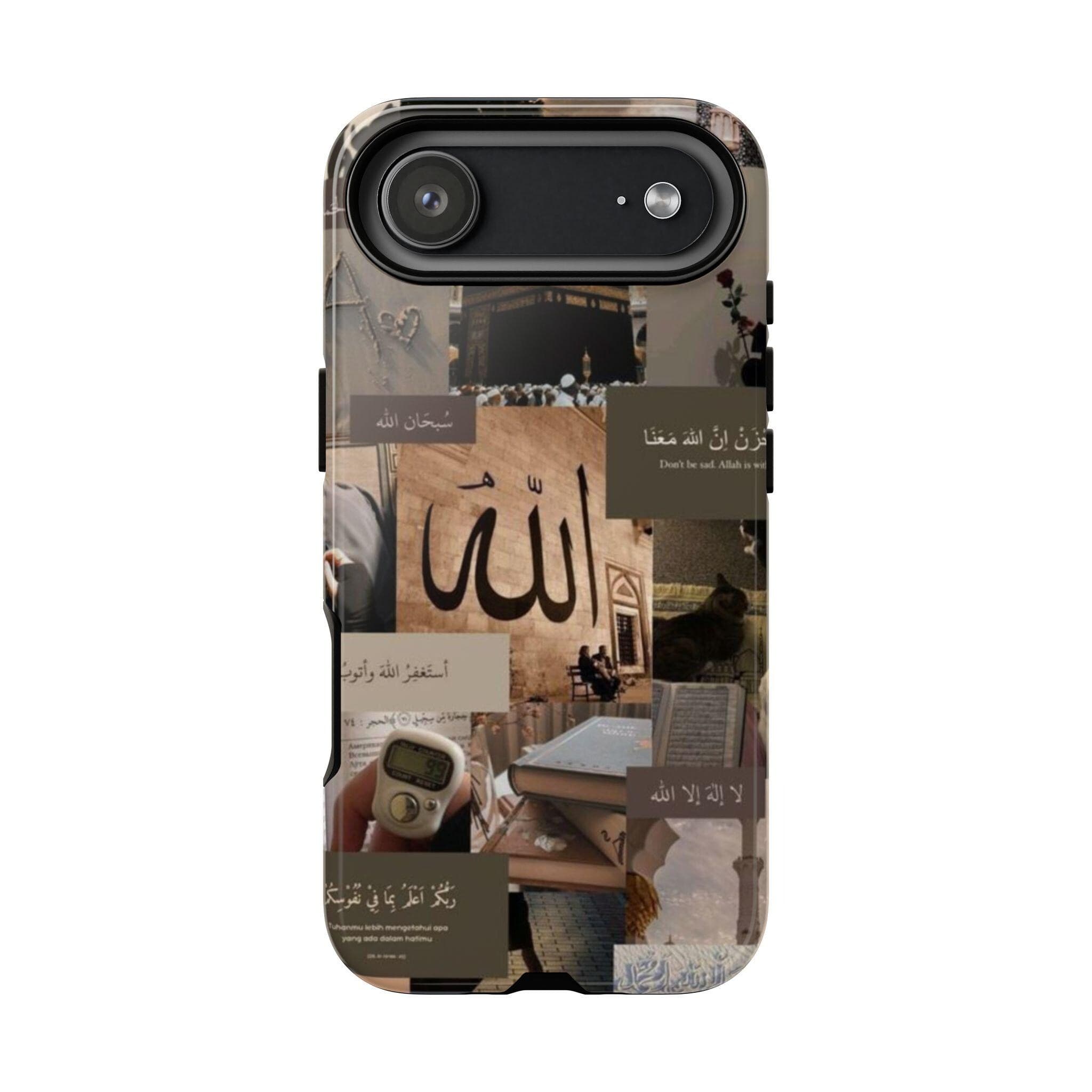 Allah Calligraphy Collage Phone Case | Islamic Aesthetic Tough Case for iPhone & Samsung | Muslim Gift | Mecca Quran Dhikr Design - image 5