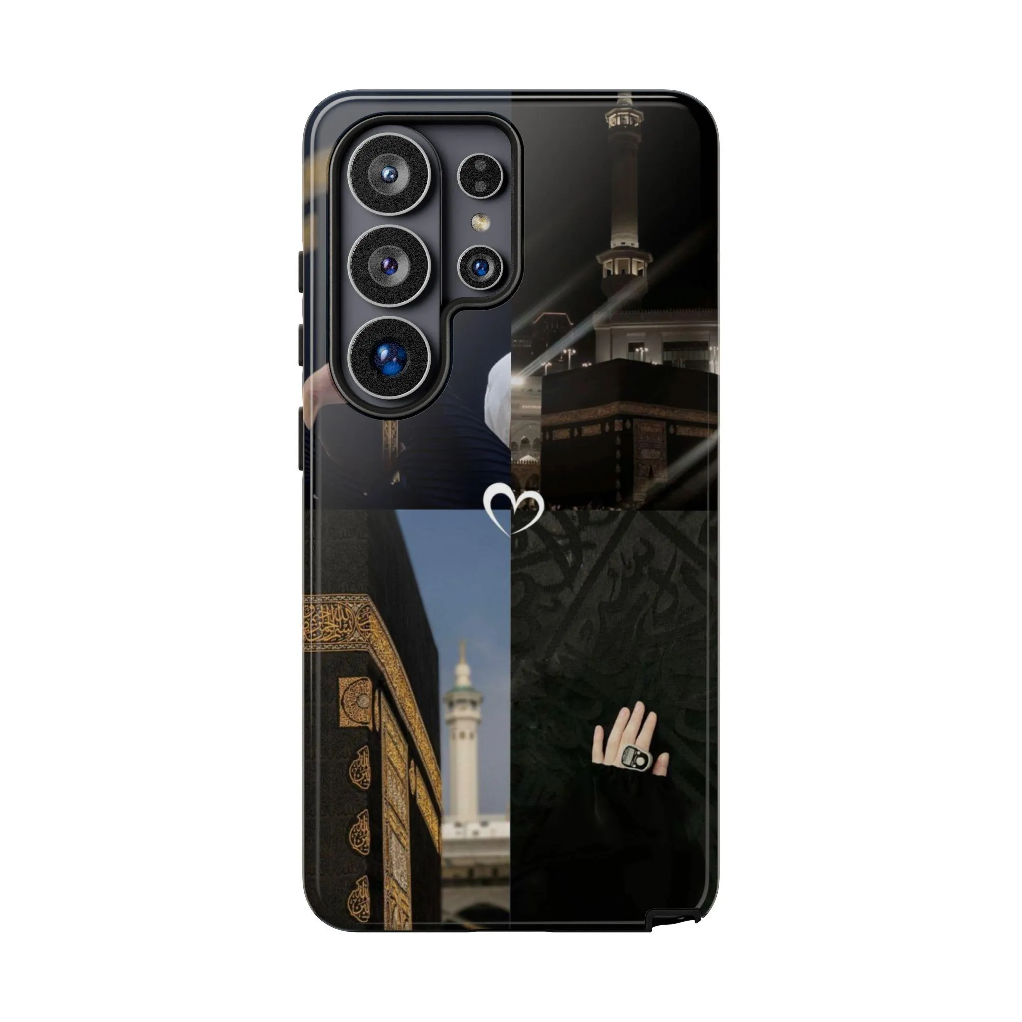 Mecca Kaaba Photo Grid Phone Case | Dark Islamic Aesthetic Tough Case for iPhone & Samsung | Hajj Umrah Muslim Gift | Black Gold - image 4