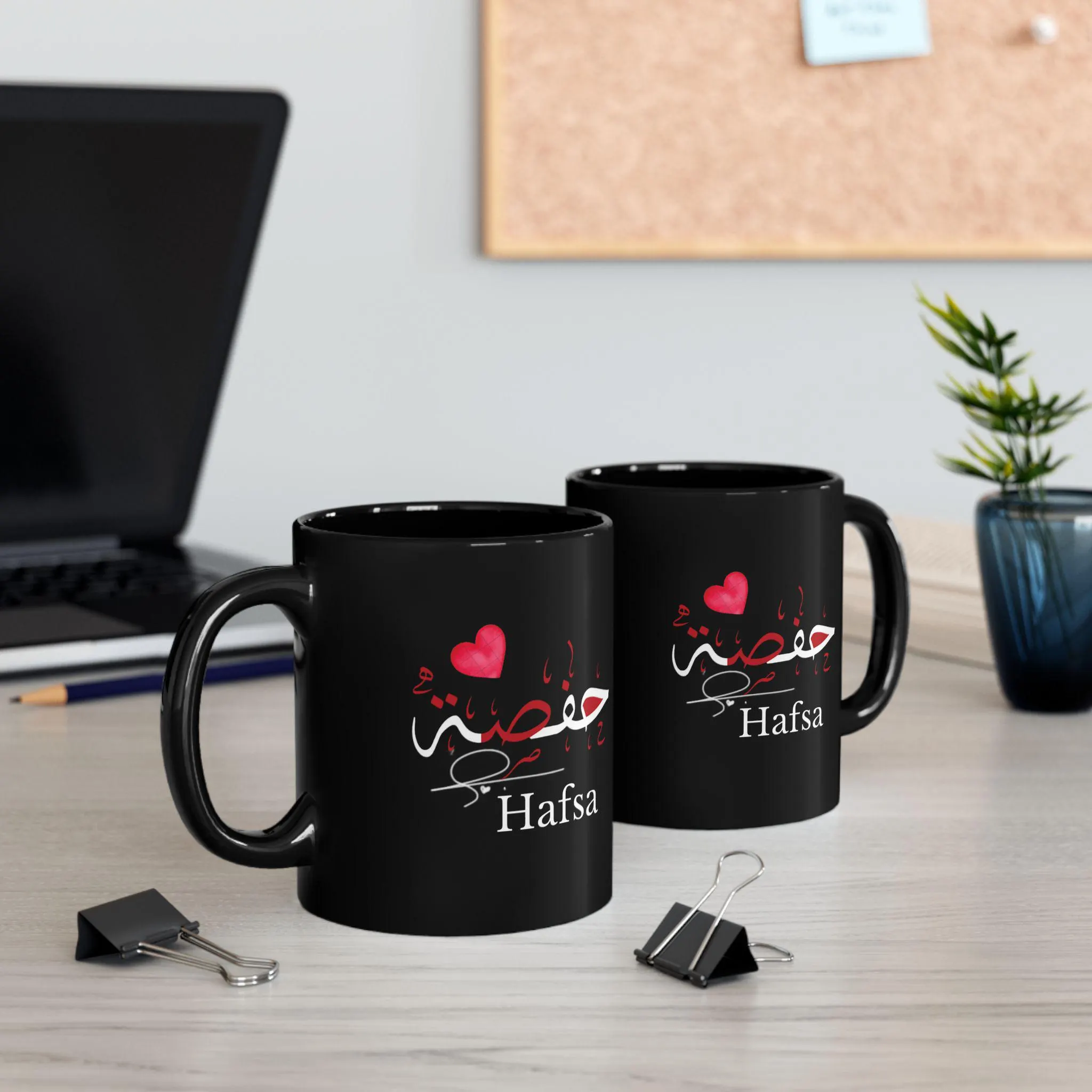 Personalized Name Meaning Mug | Islamic Gift for Her | Black Ceramic Coffee Tea Mug with Arabic Calligraphy Name | Eid Ramadan Gift - image 4