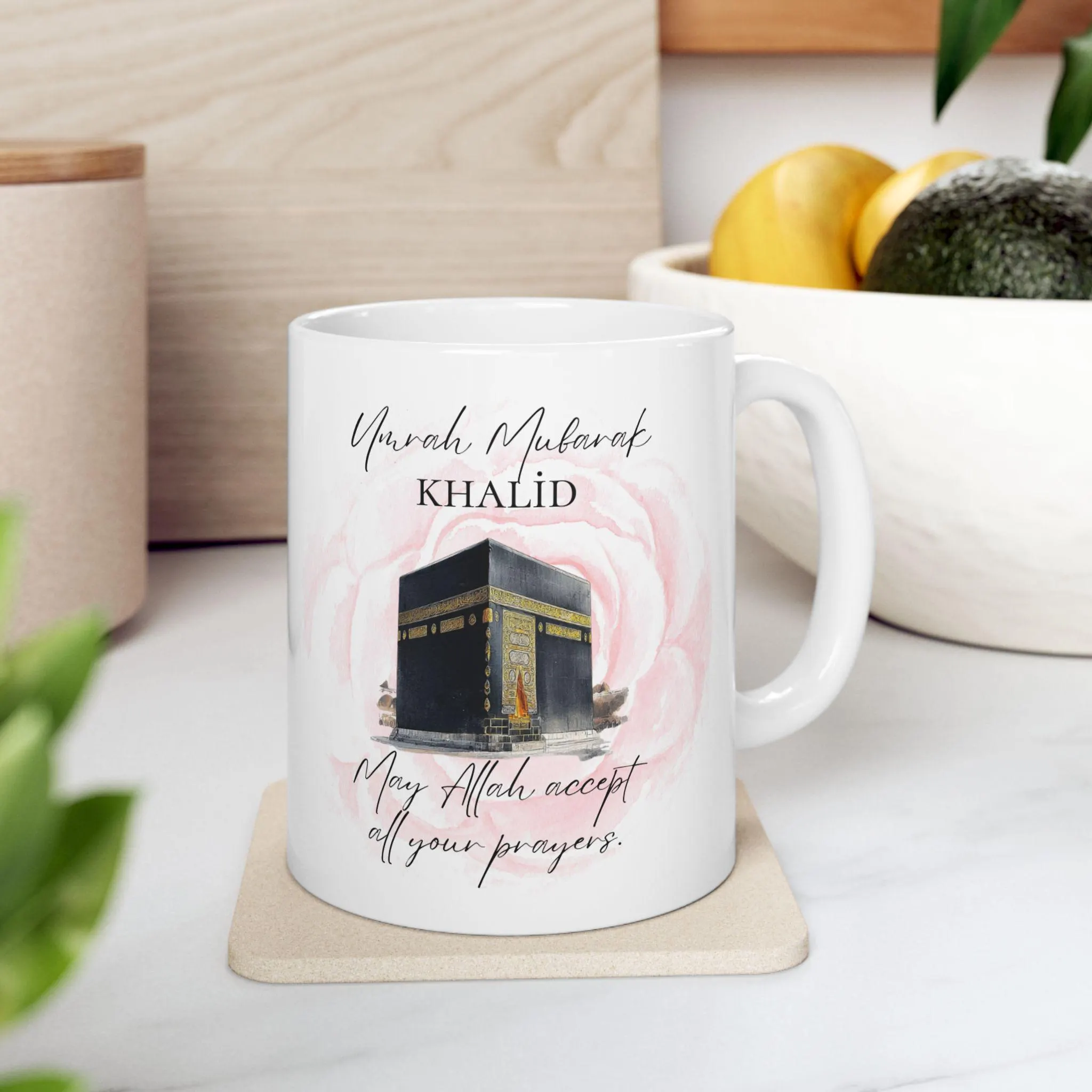 Personalised Name Hajj or Umrah Mug | Custom Muslim Gift | Kaaba Mug | Hajj Mubarak / Umrah Mubarak | Islamic Gift for Pilgrims | Duaa Mug - image 3