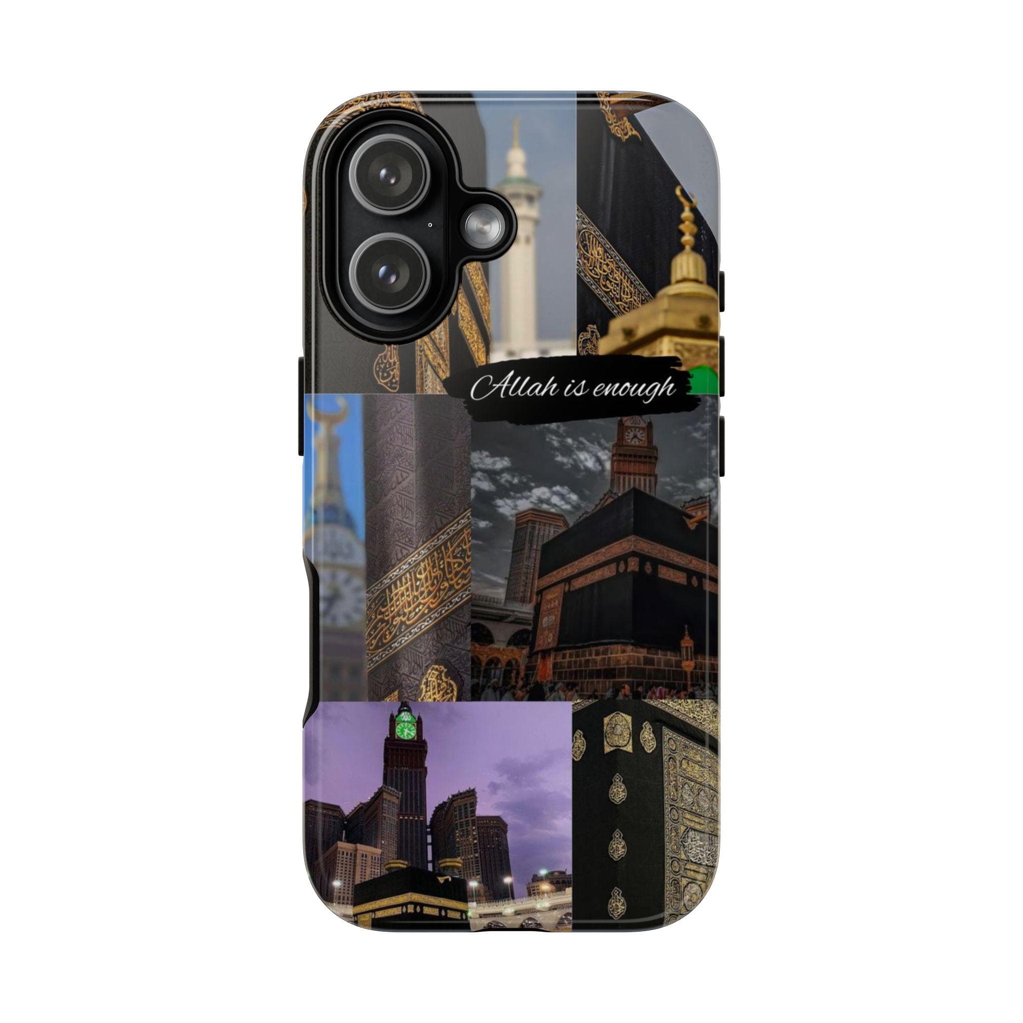 Allah Is Enough Kaaba Photo Collage Tough Phone Case | Mecca Clock Tower Islamic iPhone Samsung | Muslim Gift - image 3
