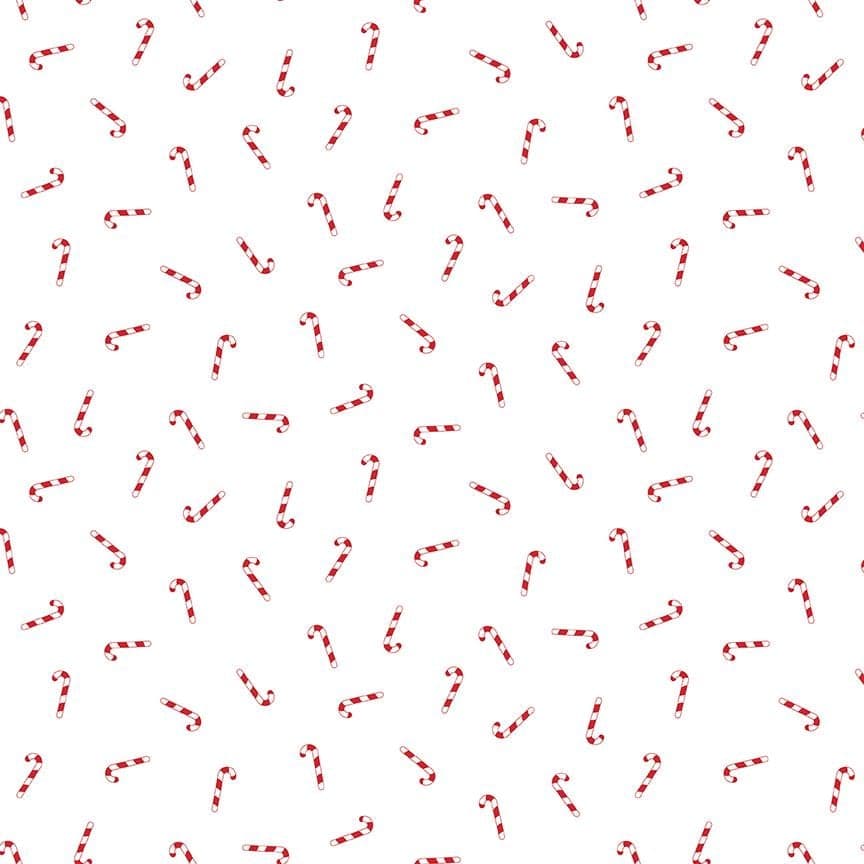Candy Canes White from Seasonal Basic by Christopher Thompson for Riley Blake Designs