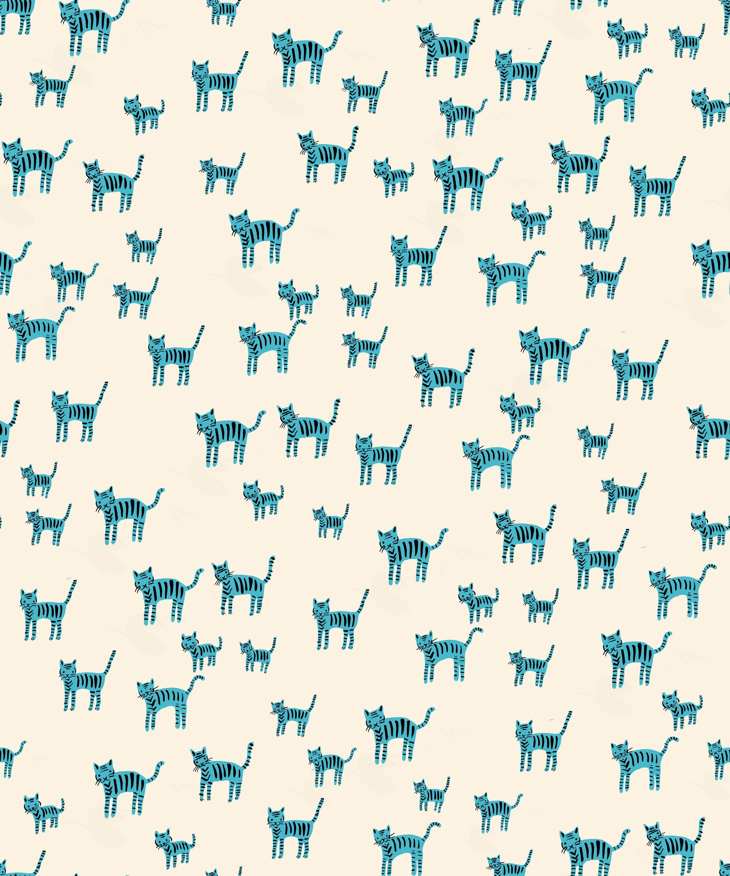 Tiger Stripes Turquoise from Catnap Collection by Alexia Abegg for Ruby Star Society