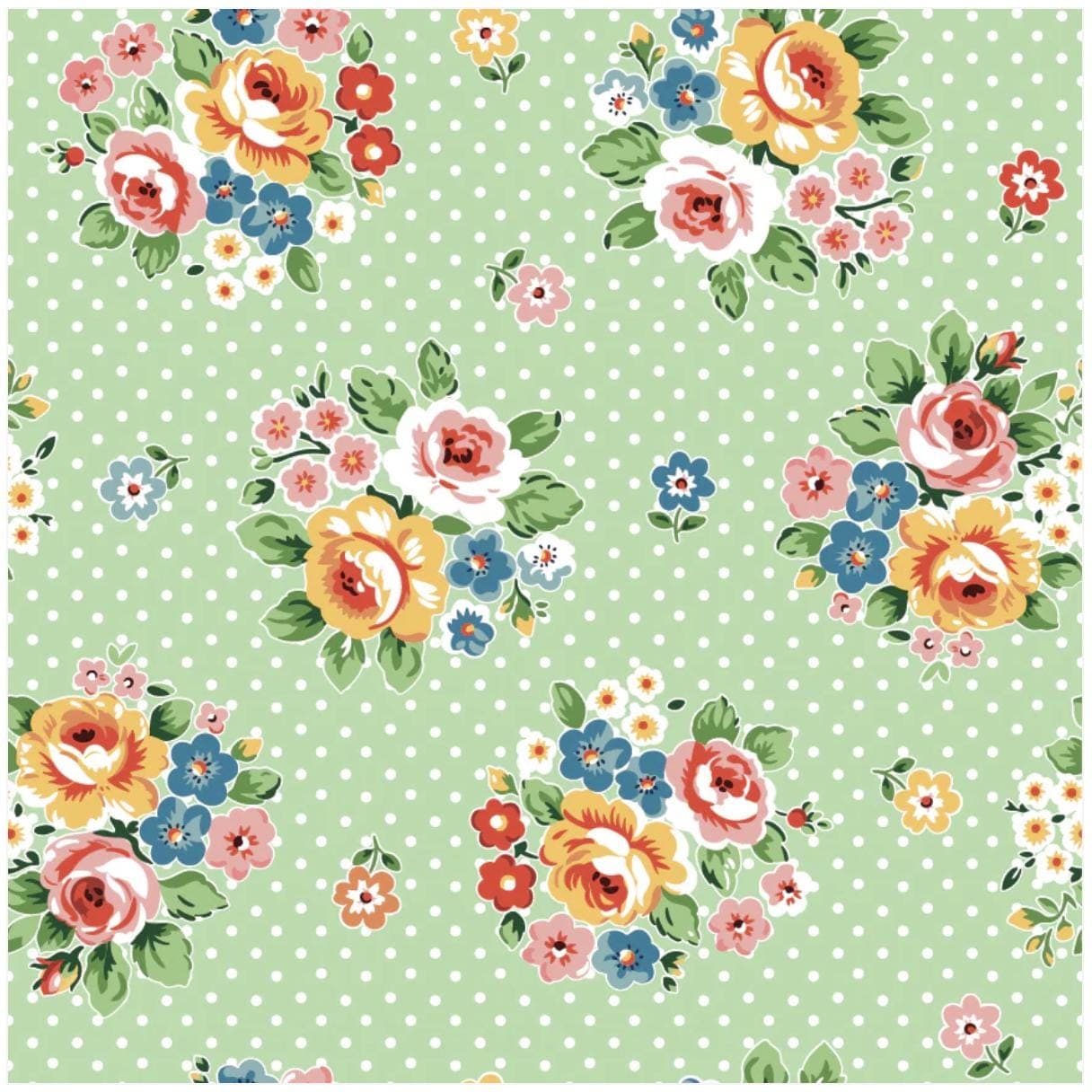 Market Bouquet Green from Flower Market Collection by Elea Lutz for Poppie Cotton