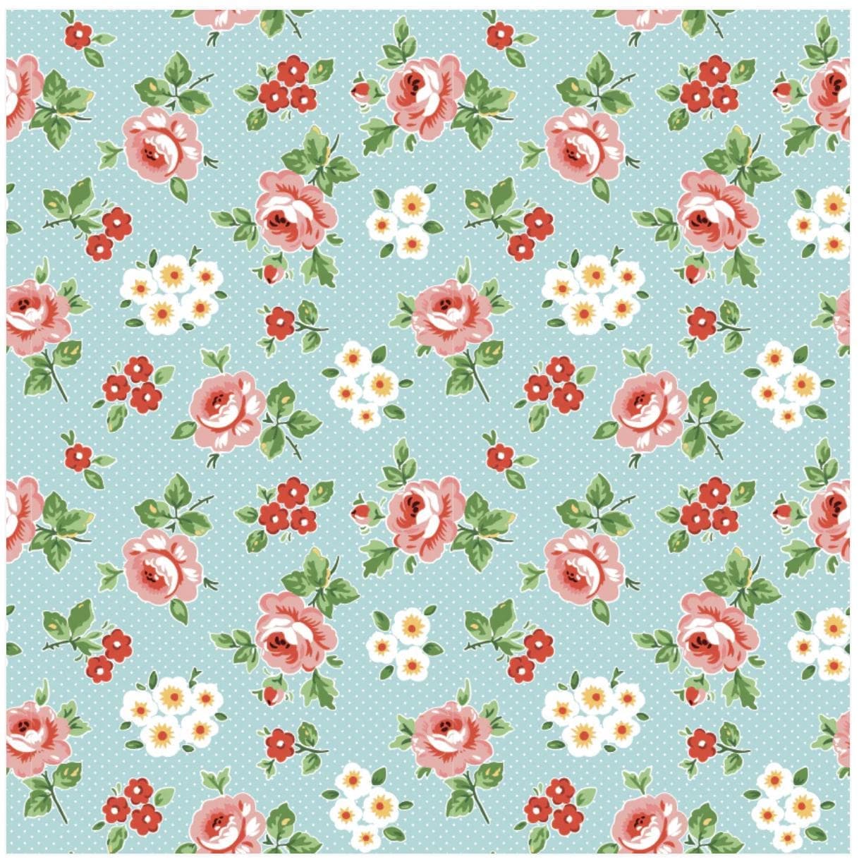 Hand Picked Blue from Flower Market Collection by Elea Lutz for Poppie Cotton