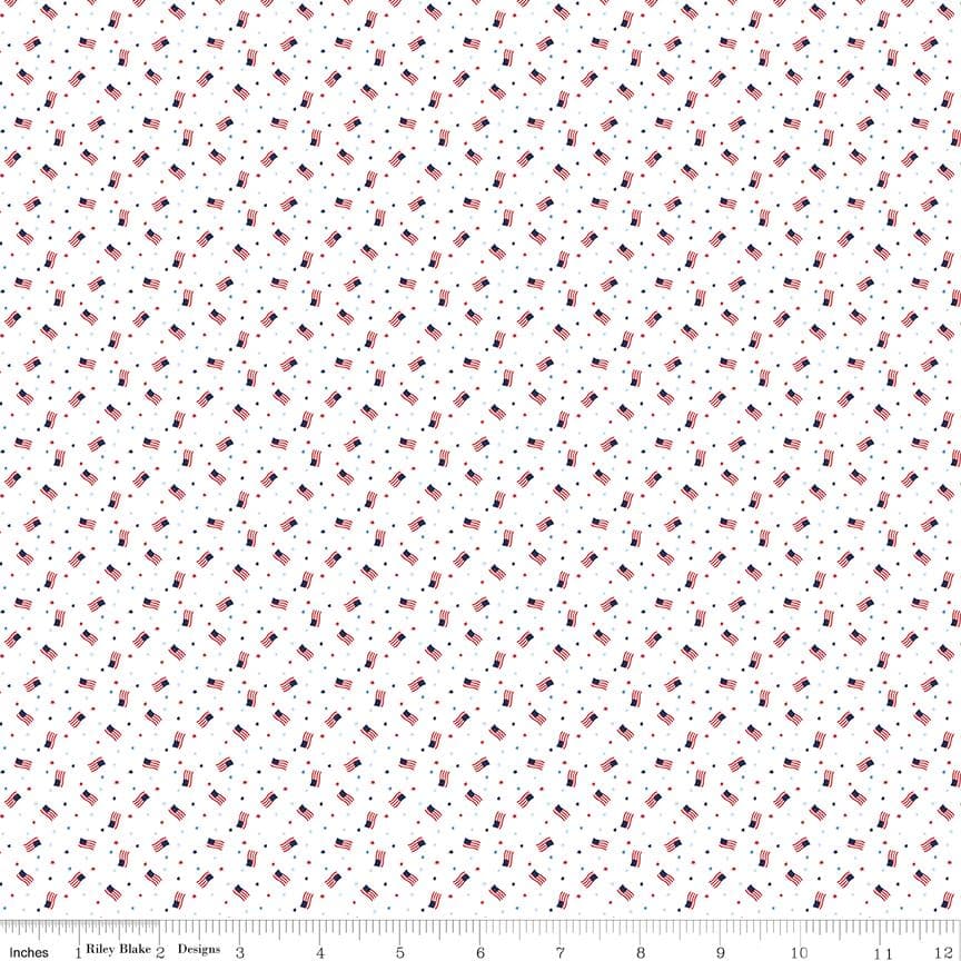 Grand Ol' Flag White from Seasonal Basic by Christopher Thompson for Riley Blake Designs - image 3