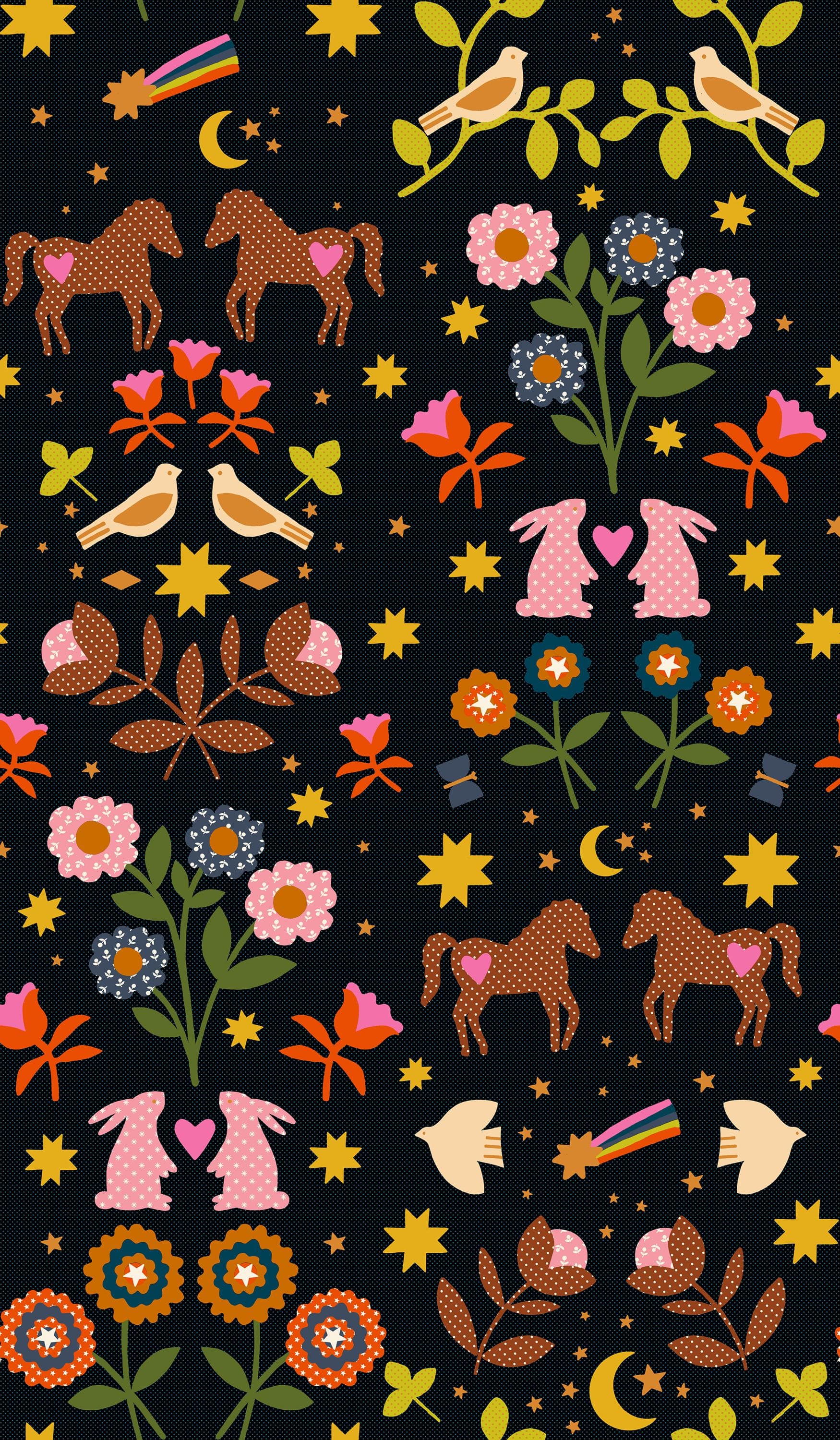 Novelty Retro Soft Black from Mystic Fable Collection by Alexia Abegg for Ruby Star Society