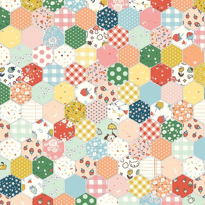 Hexie Cheater Print Multi from Serendipity 2 Collection by Minki Kim for Riley Blake Designs