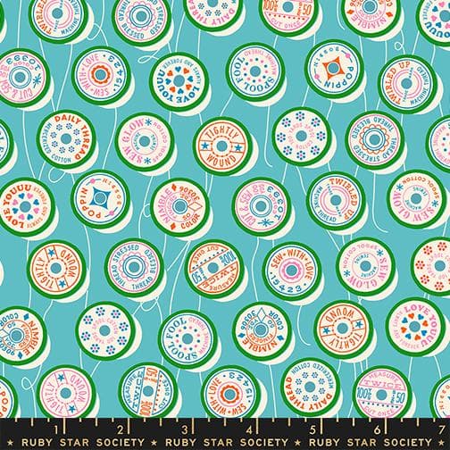 Spools Turquoise from Trinketry Collection by Melody Miller for Ruby Star Society - image 3